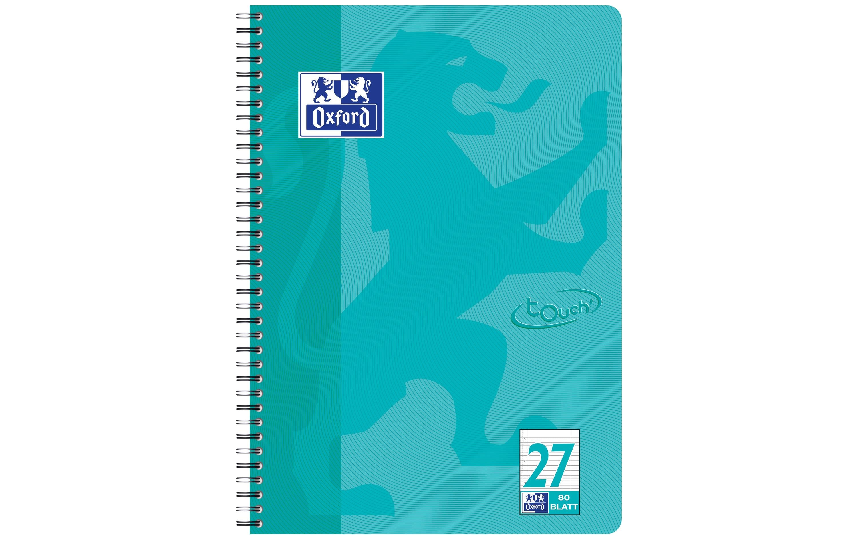 Oxford Notizheft Touch Collegeblock L27, A4 +, Liniert, Aqua