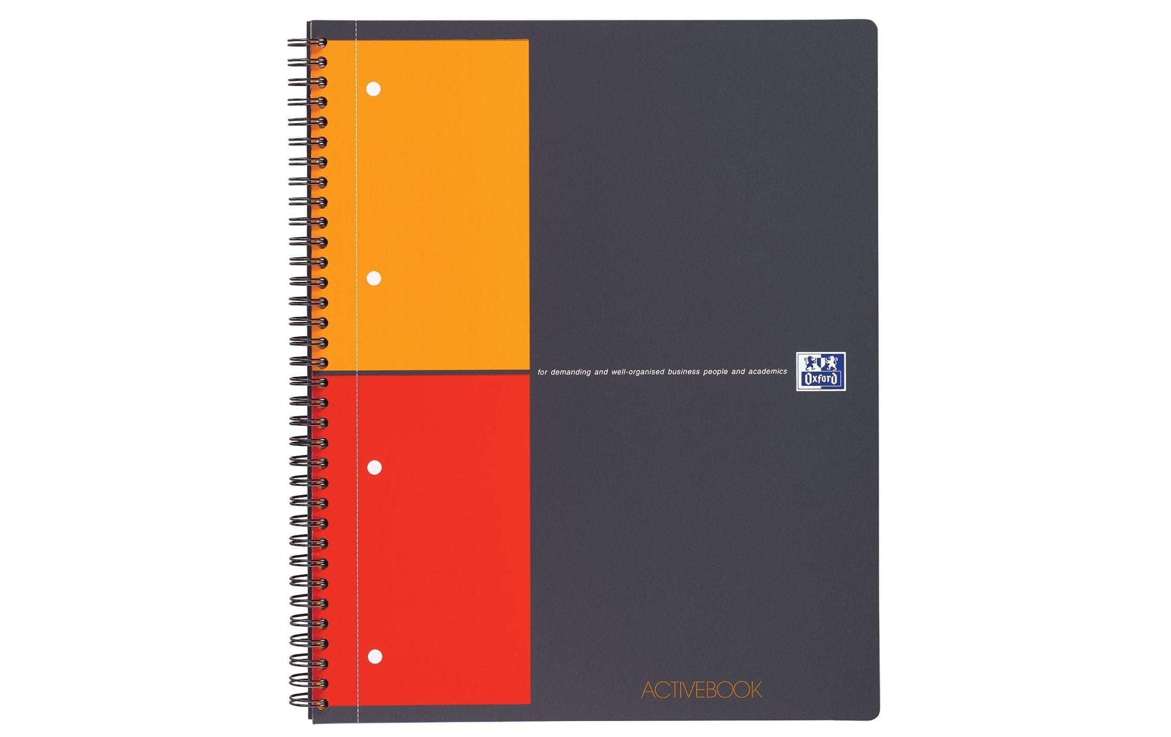 Oxford Notizheft International Activebook, A4 +, Kariert, Grau