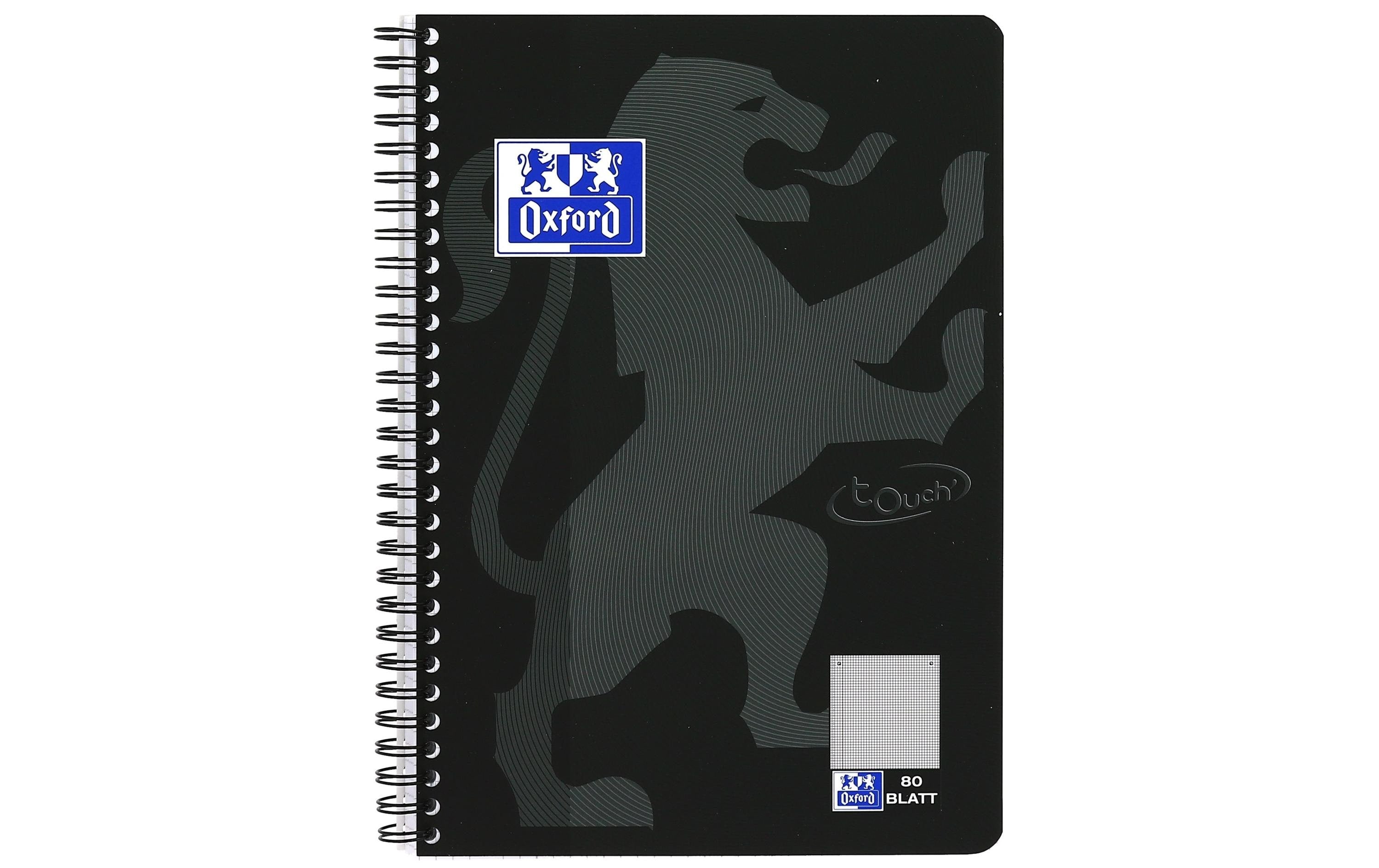 Oxford Notizheft Touch Collegeblock L28, B5, Kariert, Schwarz
