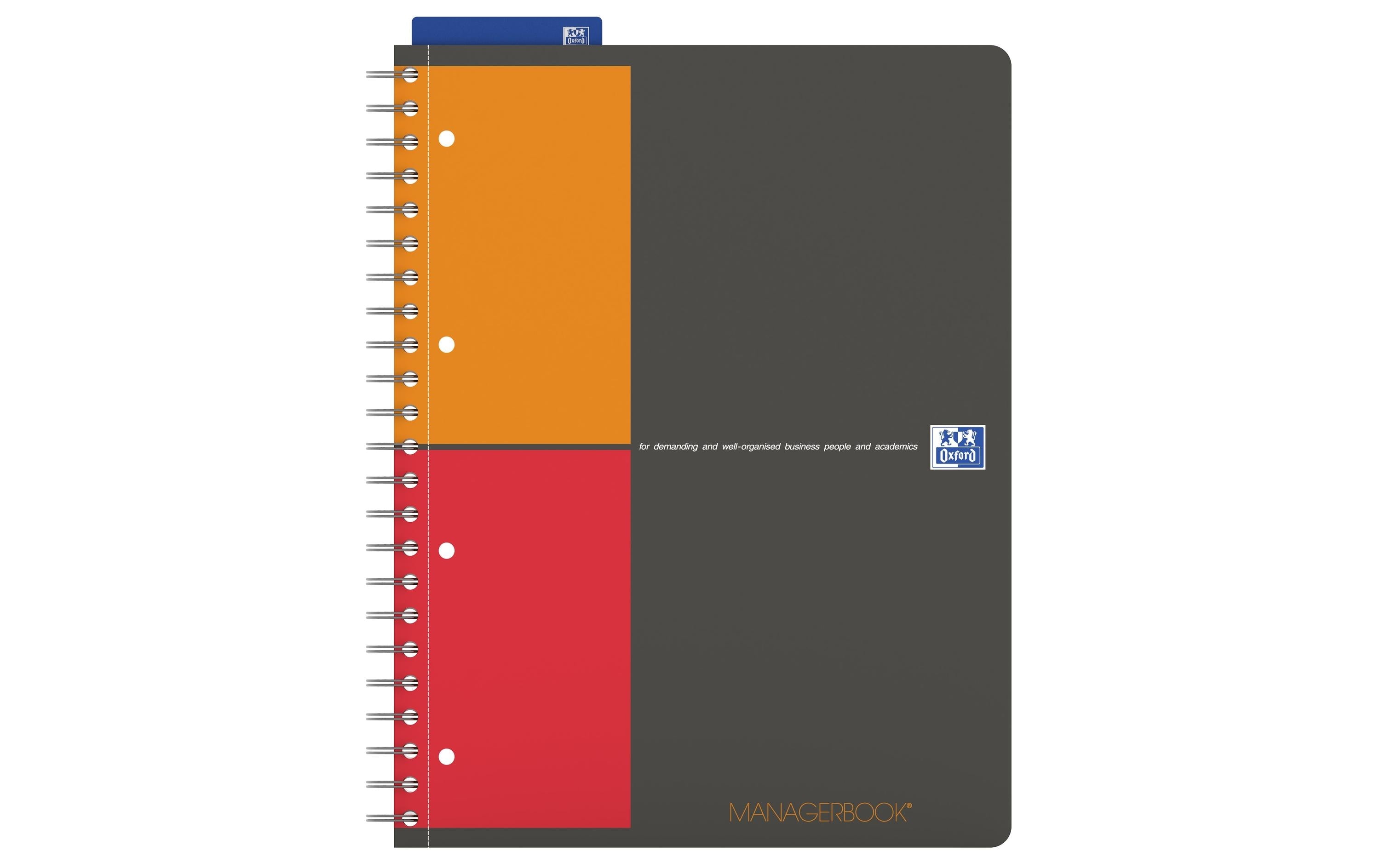 Oxford Notizbuch International Managerbook, A4 +, Liniert, Grau