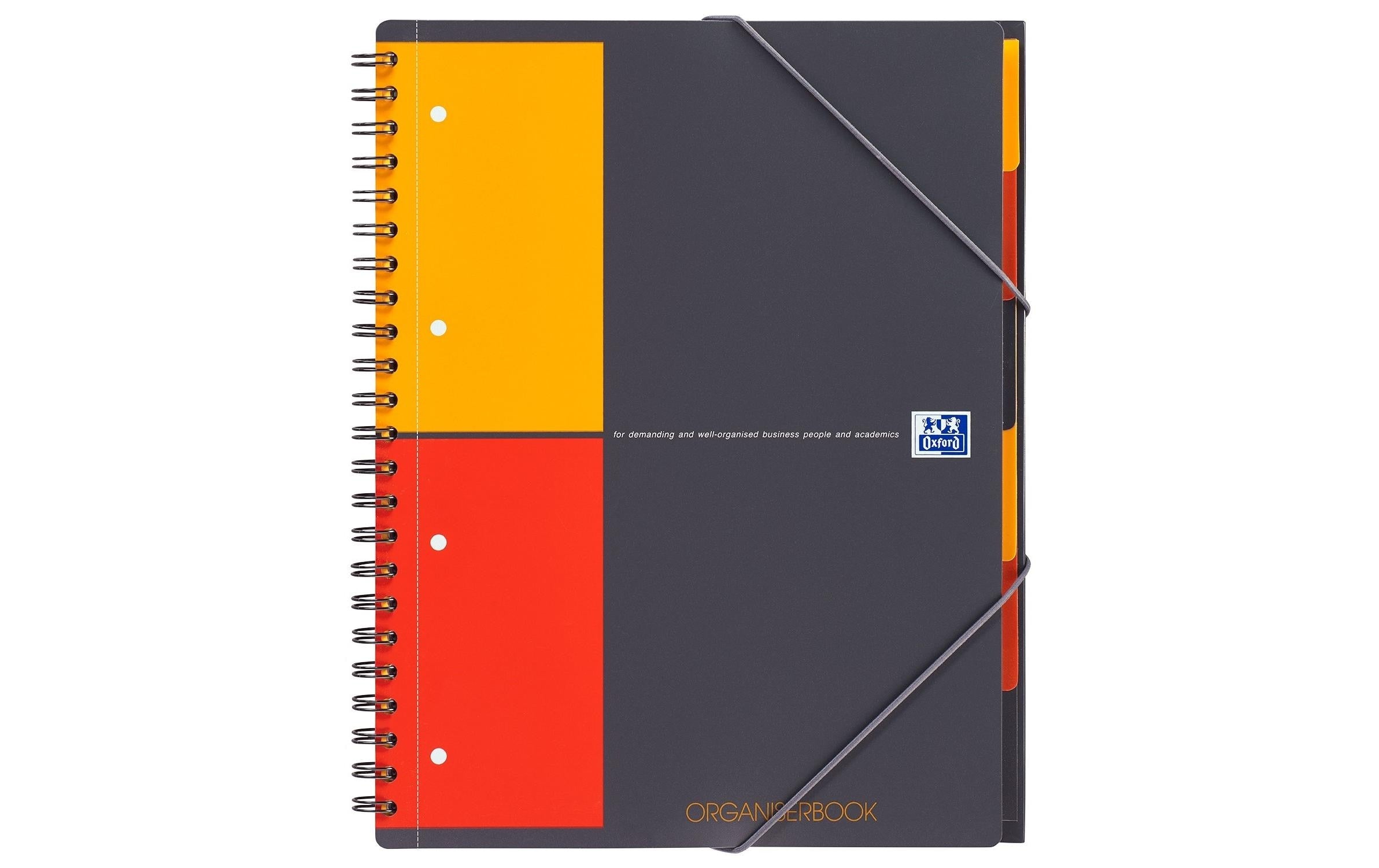Oxford Notizheft International Organiserbook, A4 +, Kariert, Grau