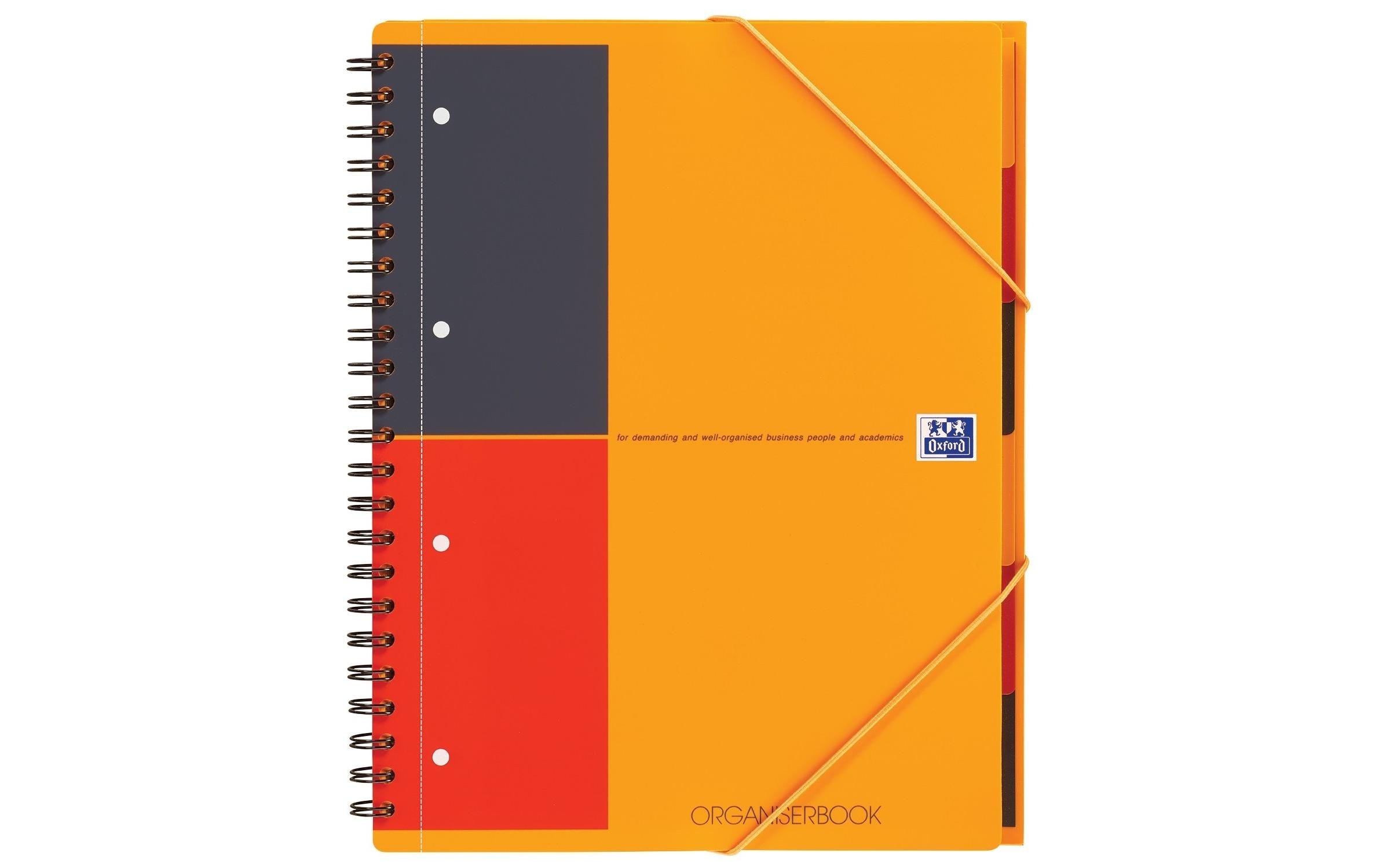 Oxford Notizheft International Organiserbook, A4 +, Liniert, Orange