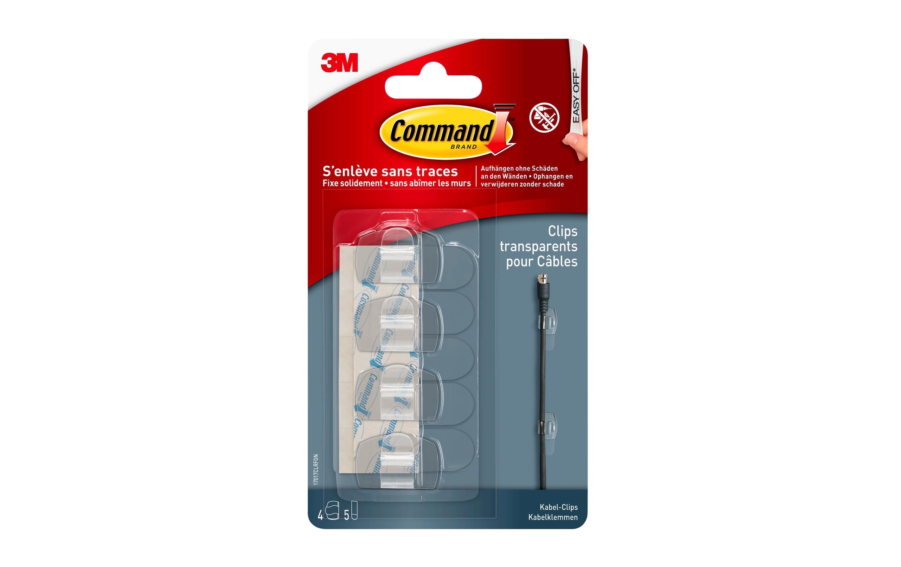 Command Kabel-Clip 17017CLRFGN 4 Stück