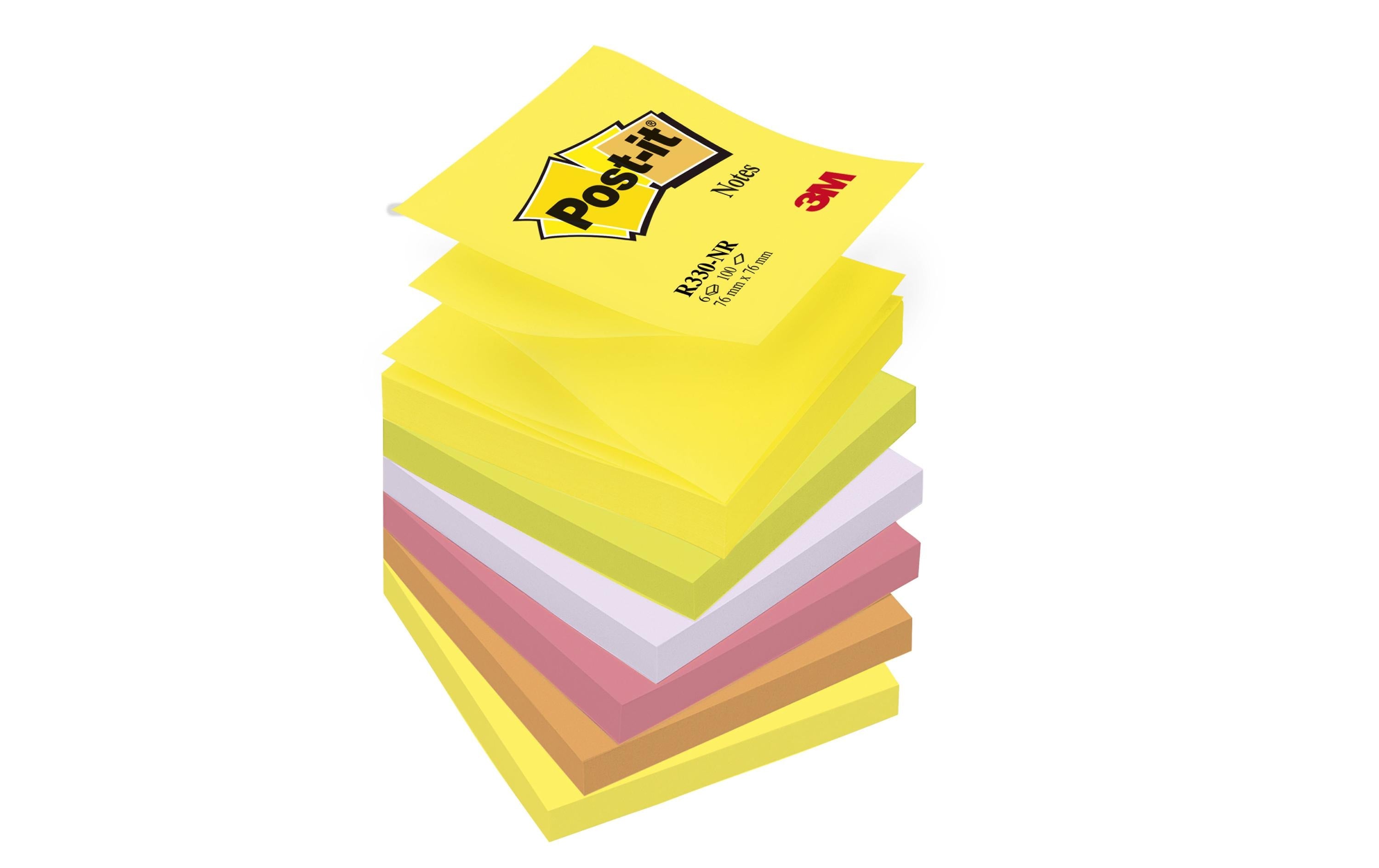 Post-it Notizzettel Z-Notes Super Sticky 7.6 cm x 7.6 cm Mehrfarbig
