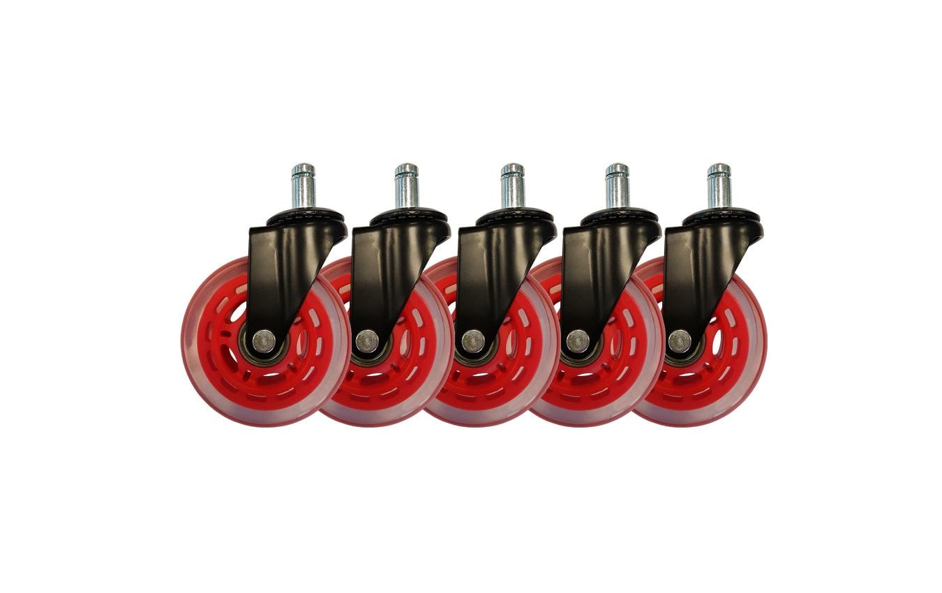 LC-Power Gaming Stuhlrollen 5er Set Rot