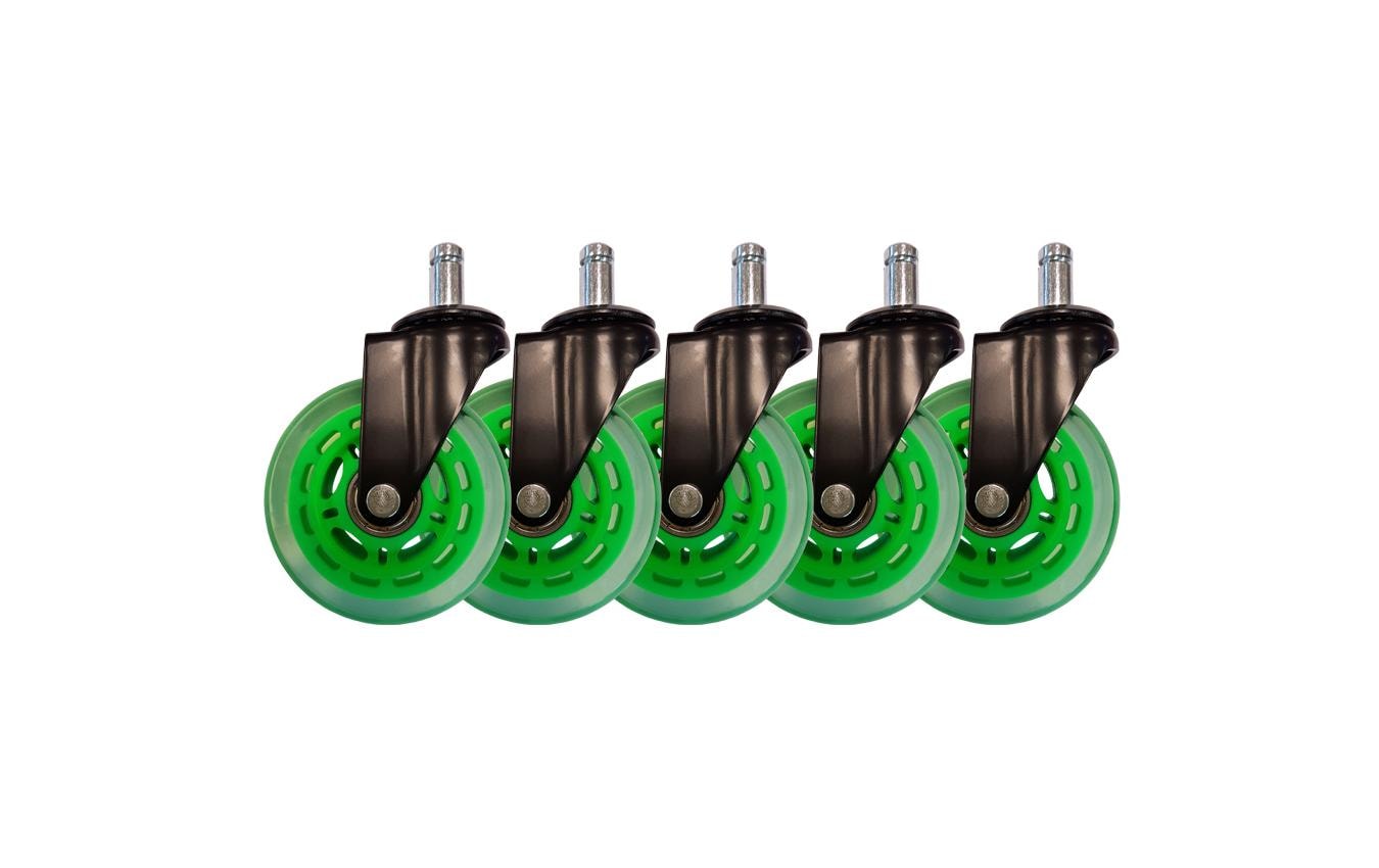 LC-Power Gaming Stuhlrollen 5er Set Grün