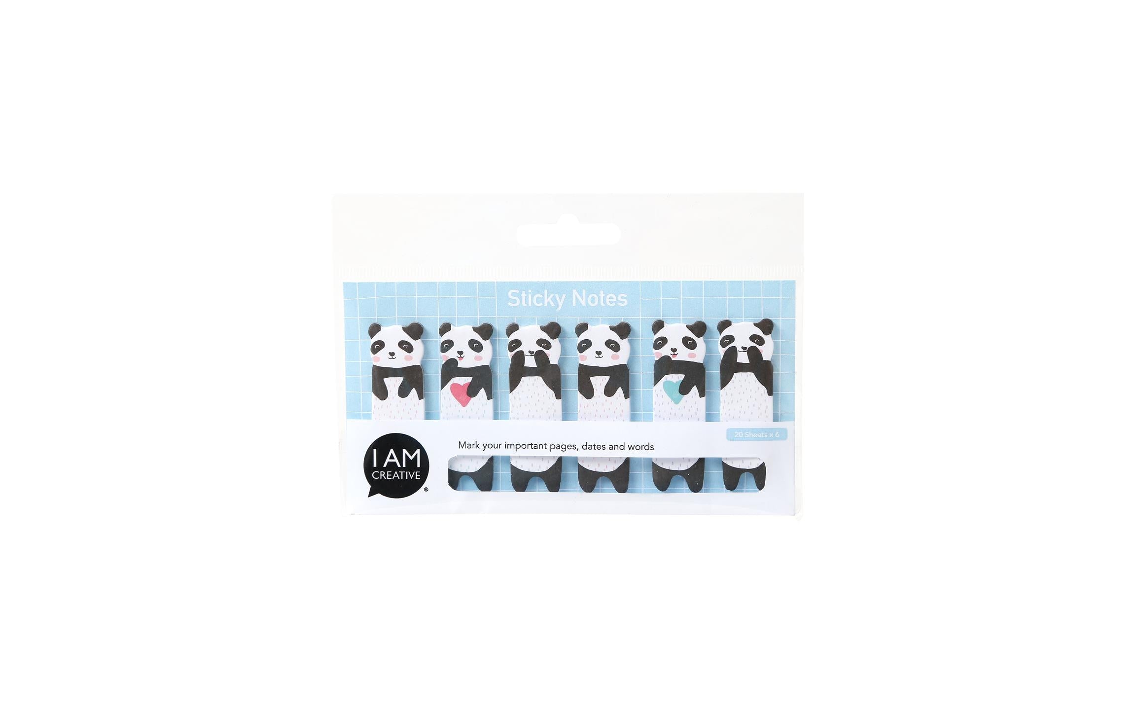 I AM CREATIVE Page Marker Panda 6 Stück
