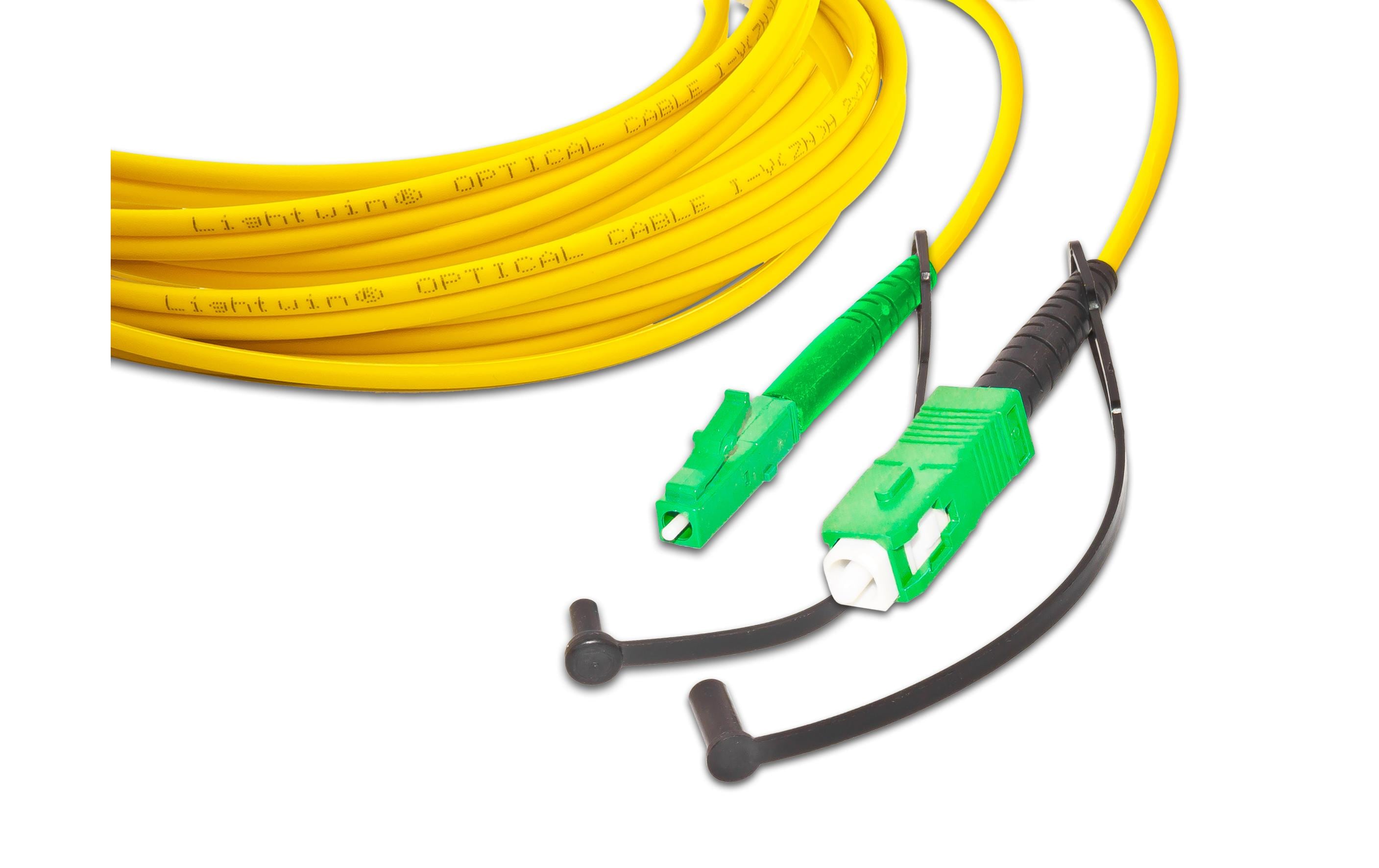 Lightwin LWL-Patchkabel SM LC/APC – SC/APC, OS2, Simplex, 0.5 m