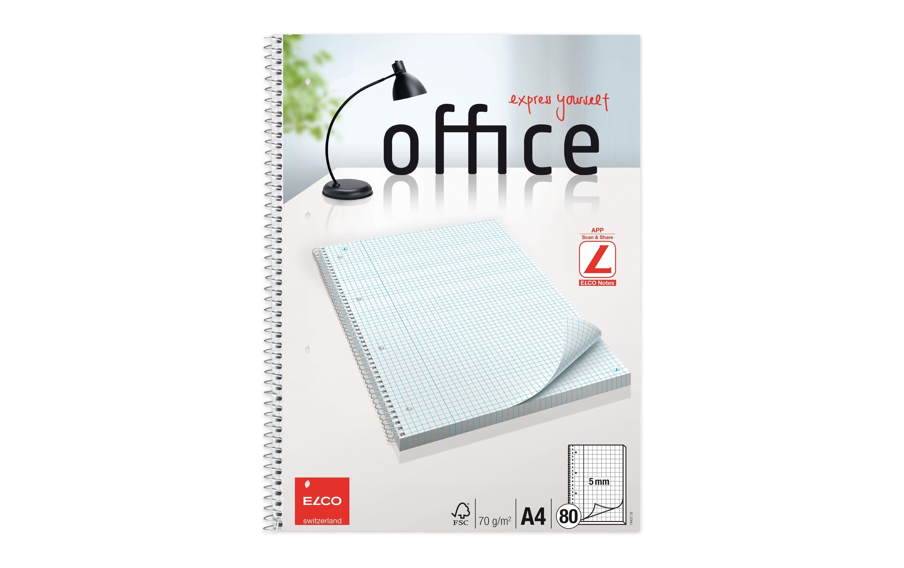 ELCO Collegeblock A4 5 mm kariert, 80 Blatt