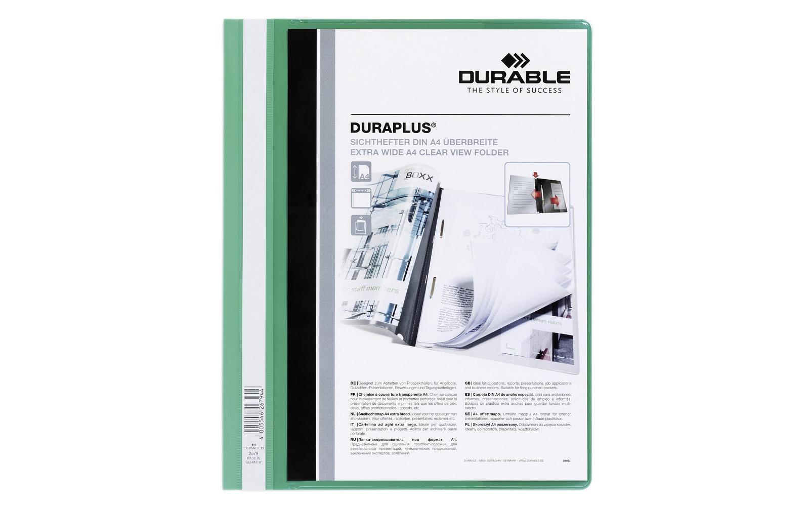 DURABLE Schnellhefter Duraplus A4+, Grün