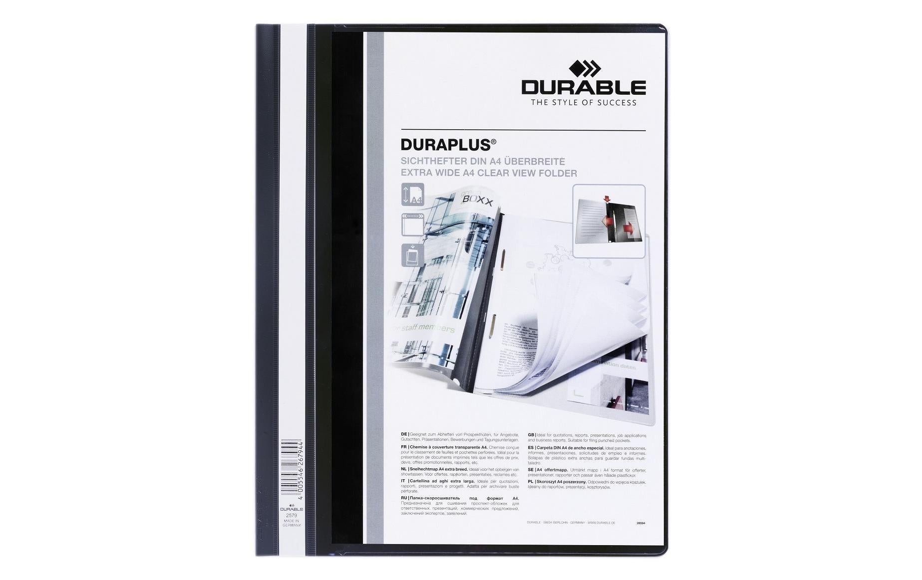 DURABLE Schnellhefter Duraplus A4+, Schwarz