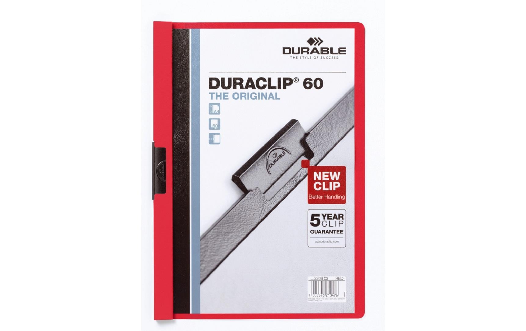 DURABLE Klemmhefter Duraclip 60 A4, Rot