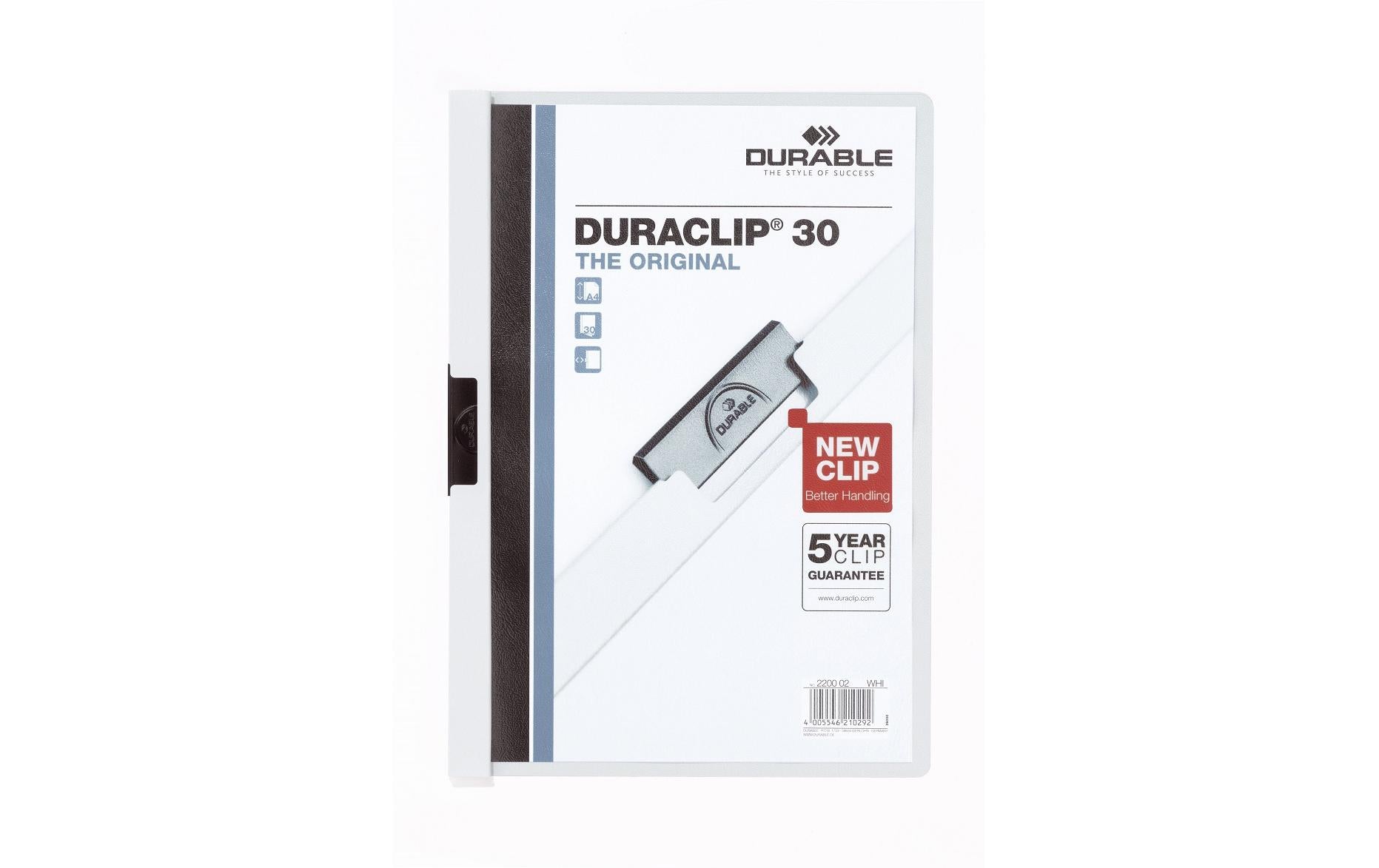 DURABLE Klemmhefter Duraclip 30 A4, Weiss