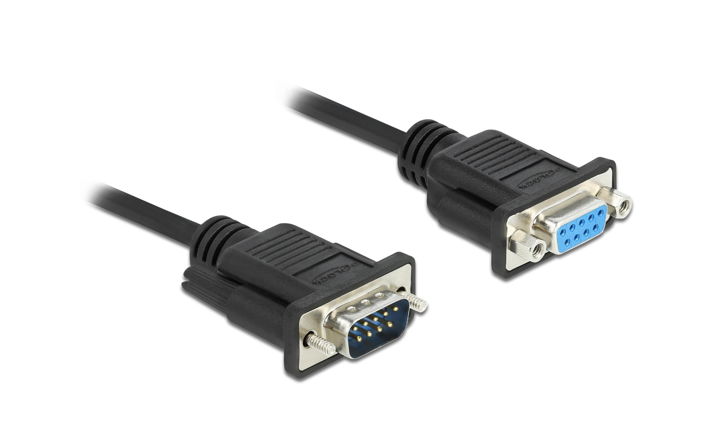 Delock Anschlusskabel Nullmodem RS-232 DB9, f-m 2 m