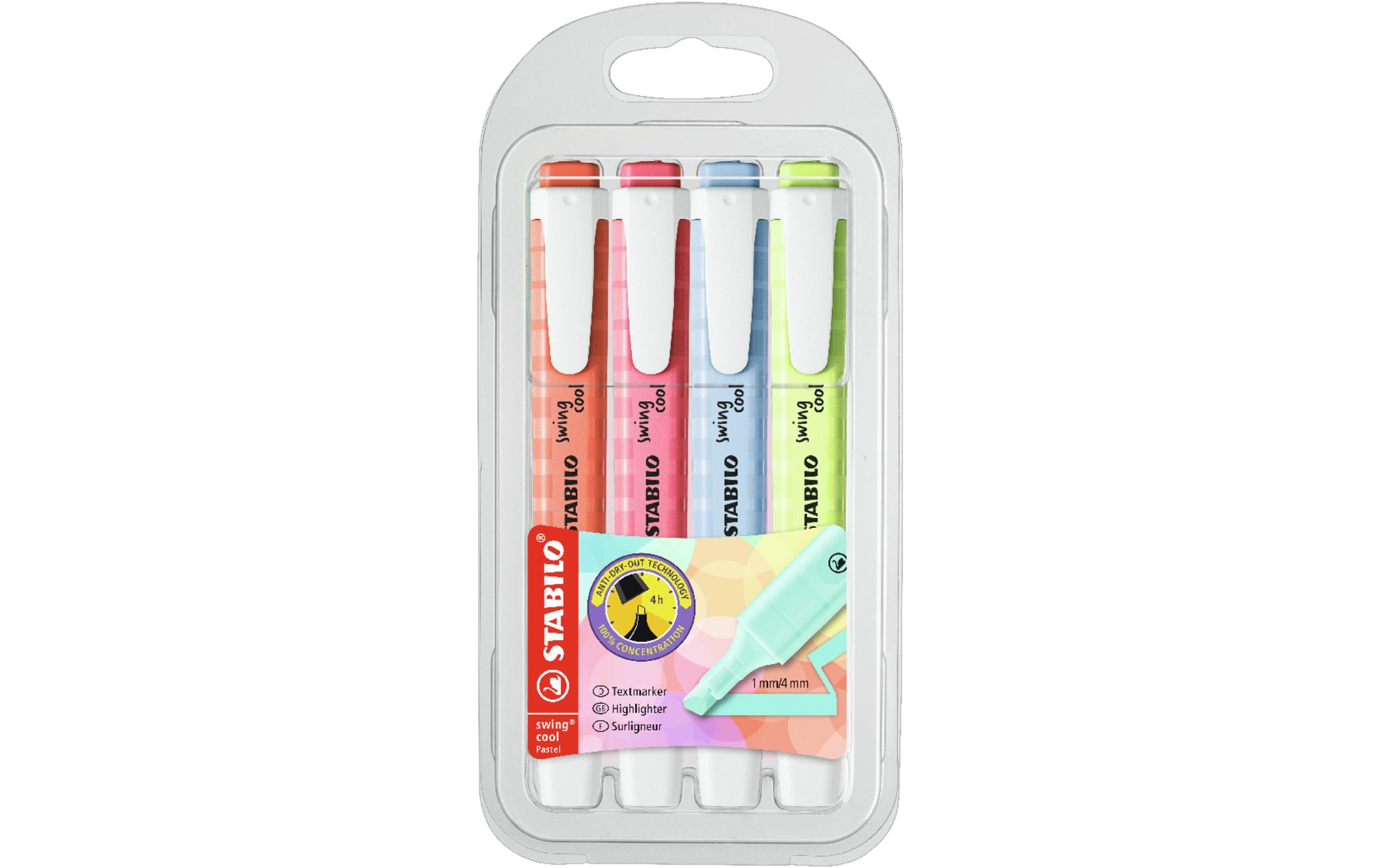 STABILO Textmarker swing cool Pastell 4 Stück