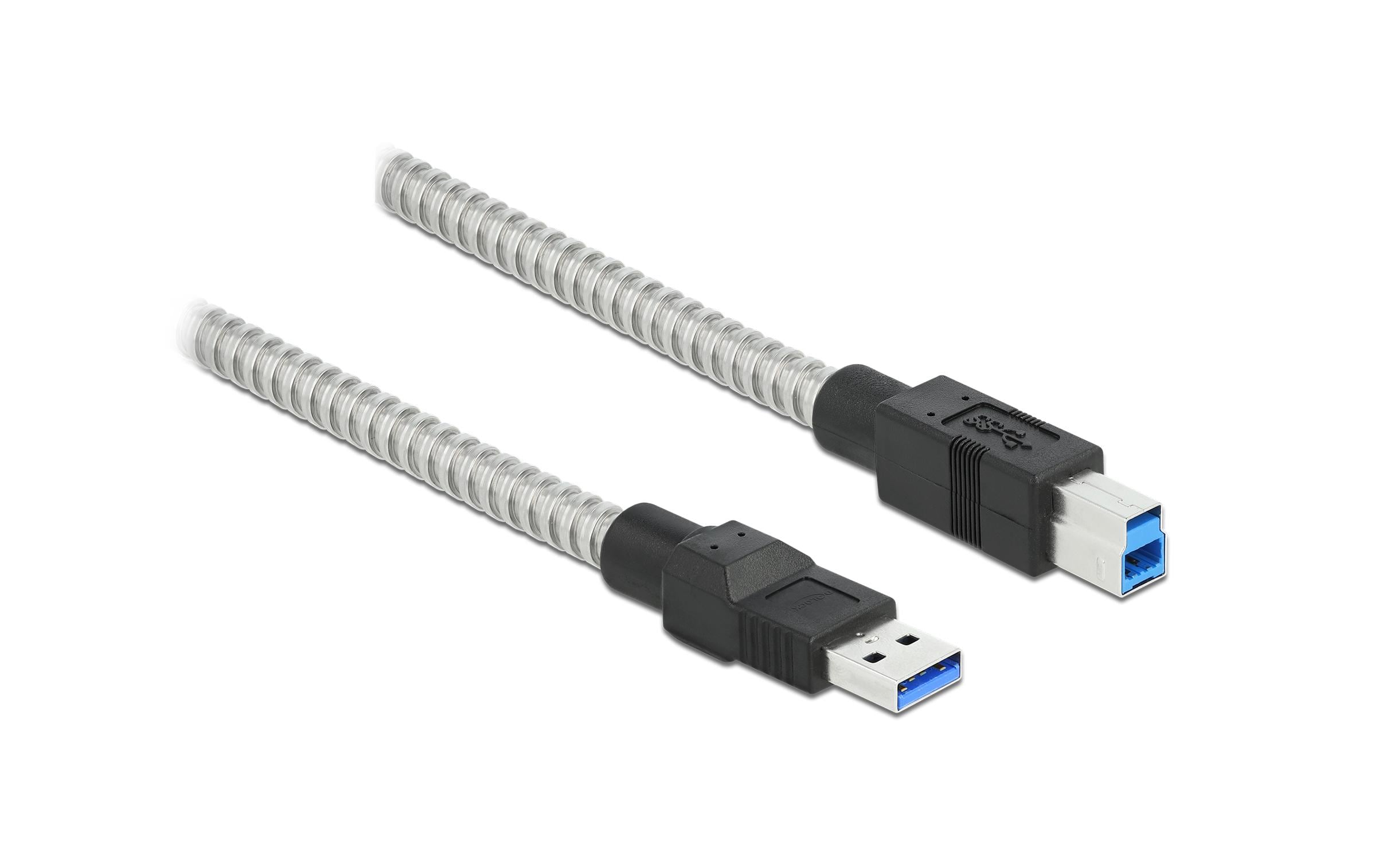 Delock USB 3.1-Kabel Metalmantel USB A - USB B 1 m