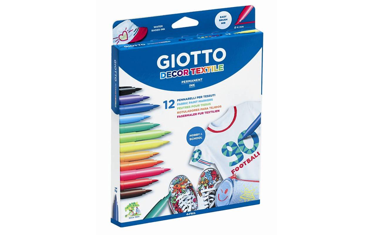 Giotto Textilmarker Mehrfarbig, 12 Stück
