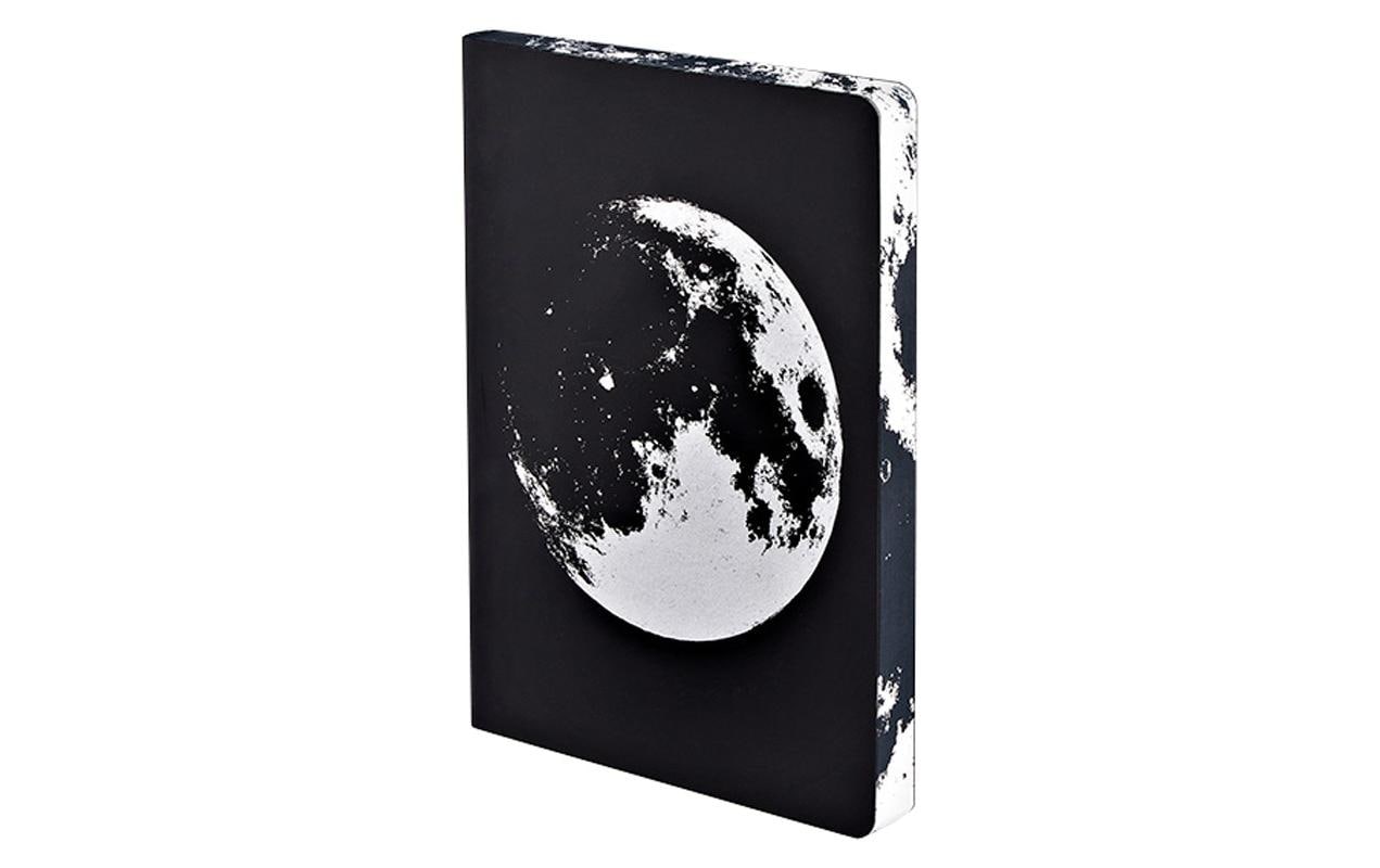 Nuuna Notizbuch Graphic L Moon 22 x 16.5 cm, Dot, Schwarz/Silber