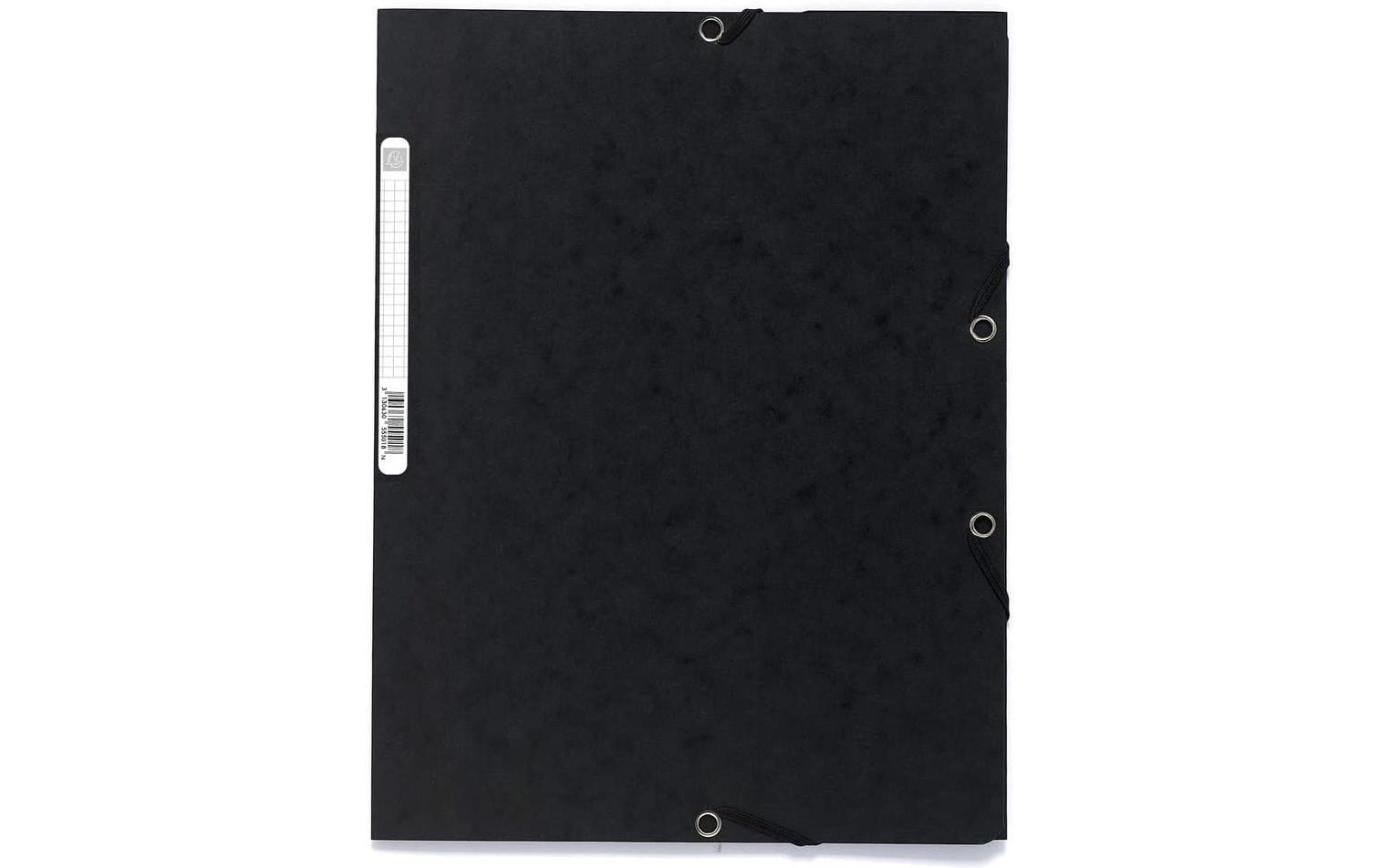 Exacompta Gummibandmappe A4 Schwarz, 250 Blatt