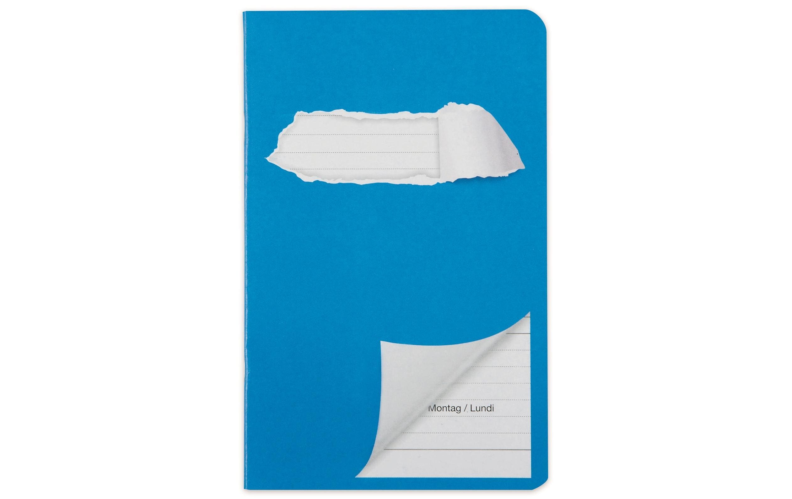 ELCO Schulheft Aufgabenheft 11 x 17.5 cm, Liniert, Blau/Weiss