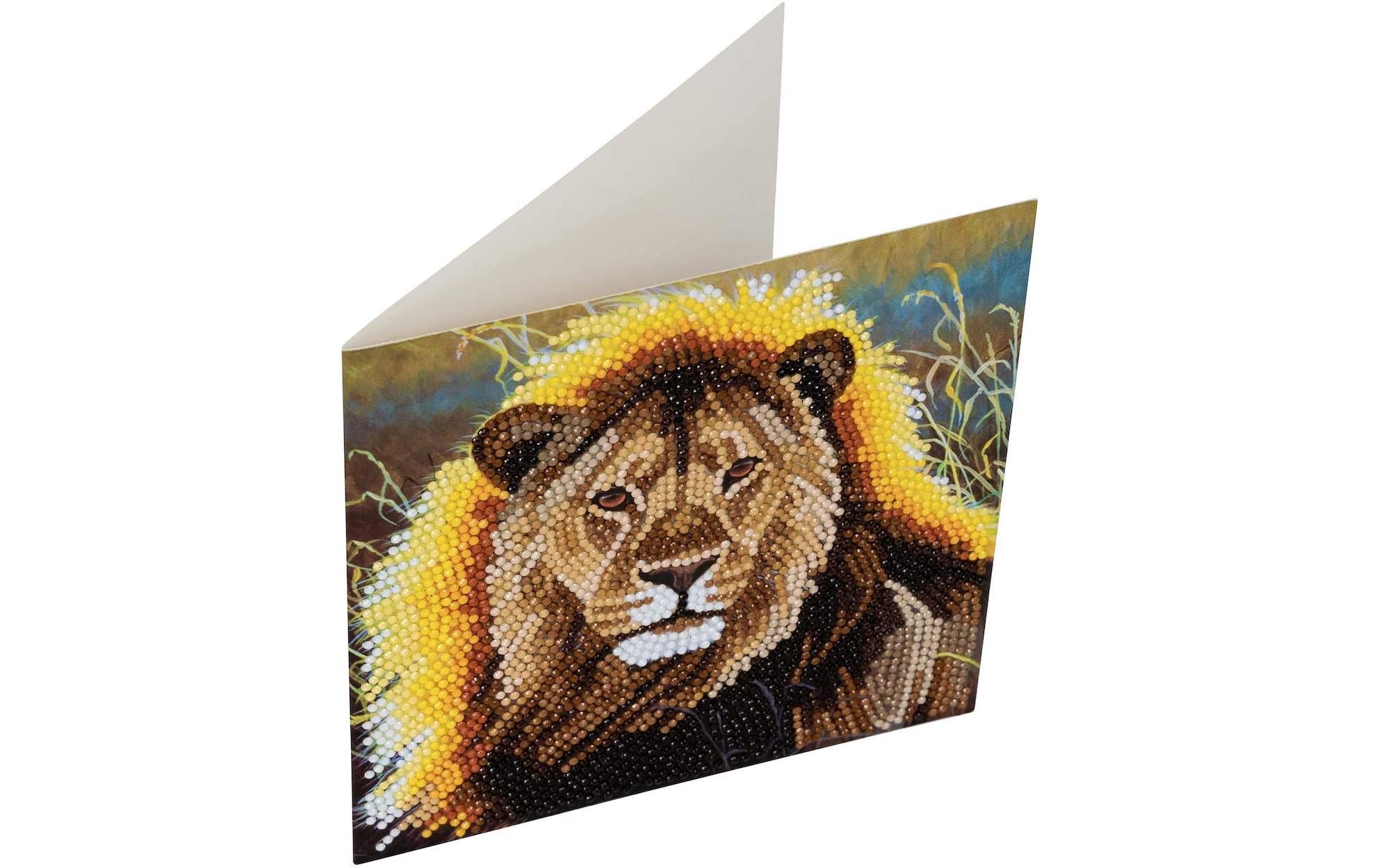 CRAFT Buddy Bastelset Crystal Art Card Resting Lion
