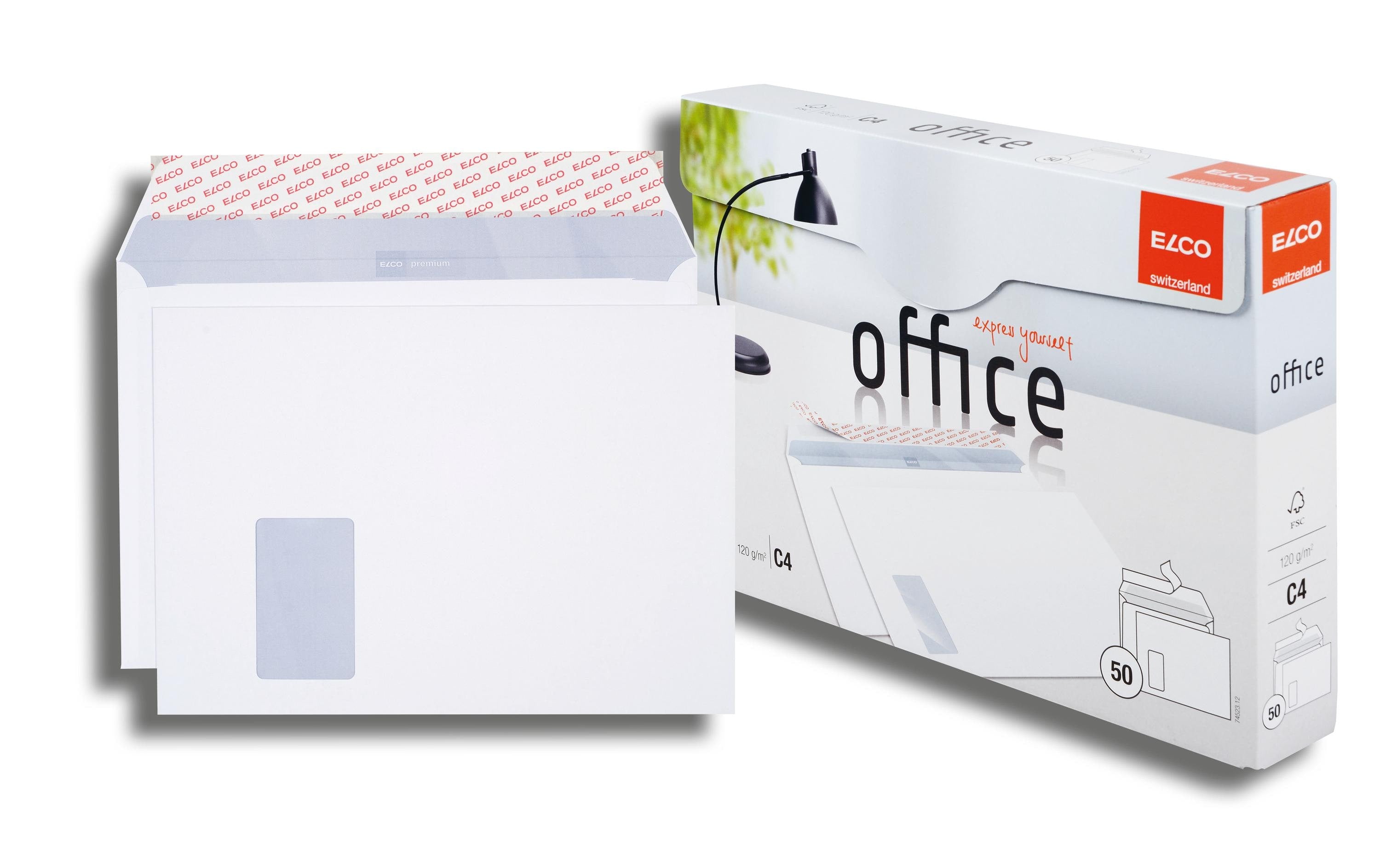 ELCO Couvert Office Box C4 mit Fenster links, 50 Stück