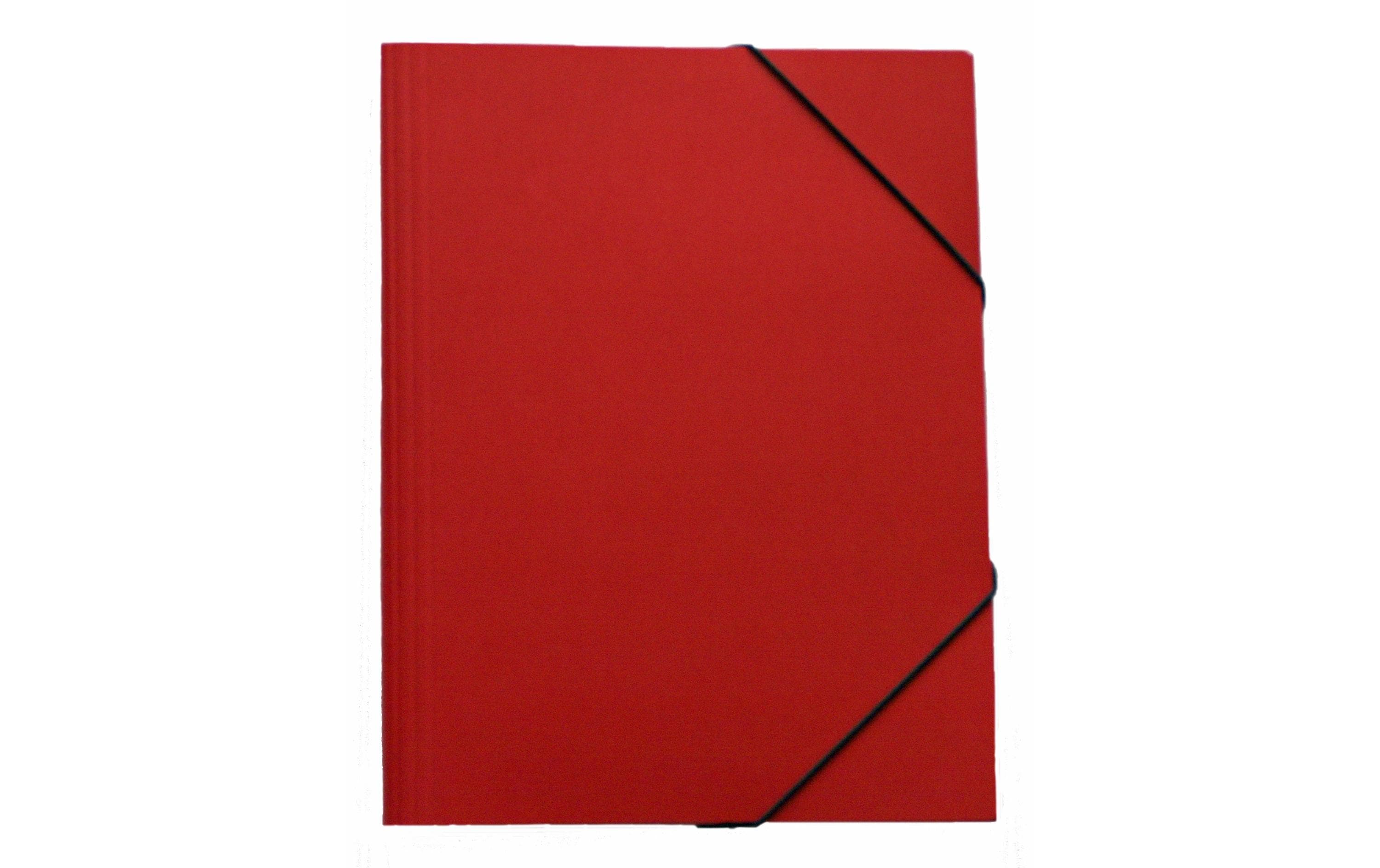 EROLA Gummibandmappe Pressspan A4 Rot, 1 Stück