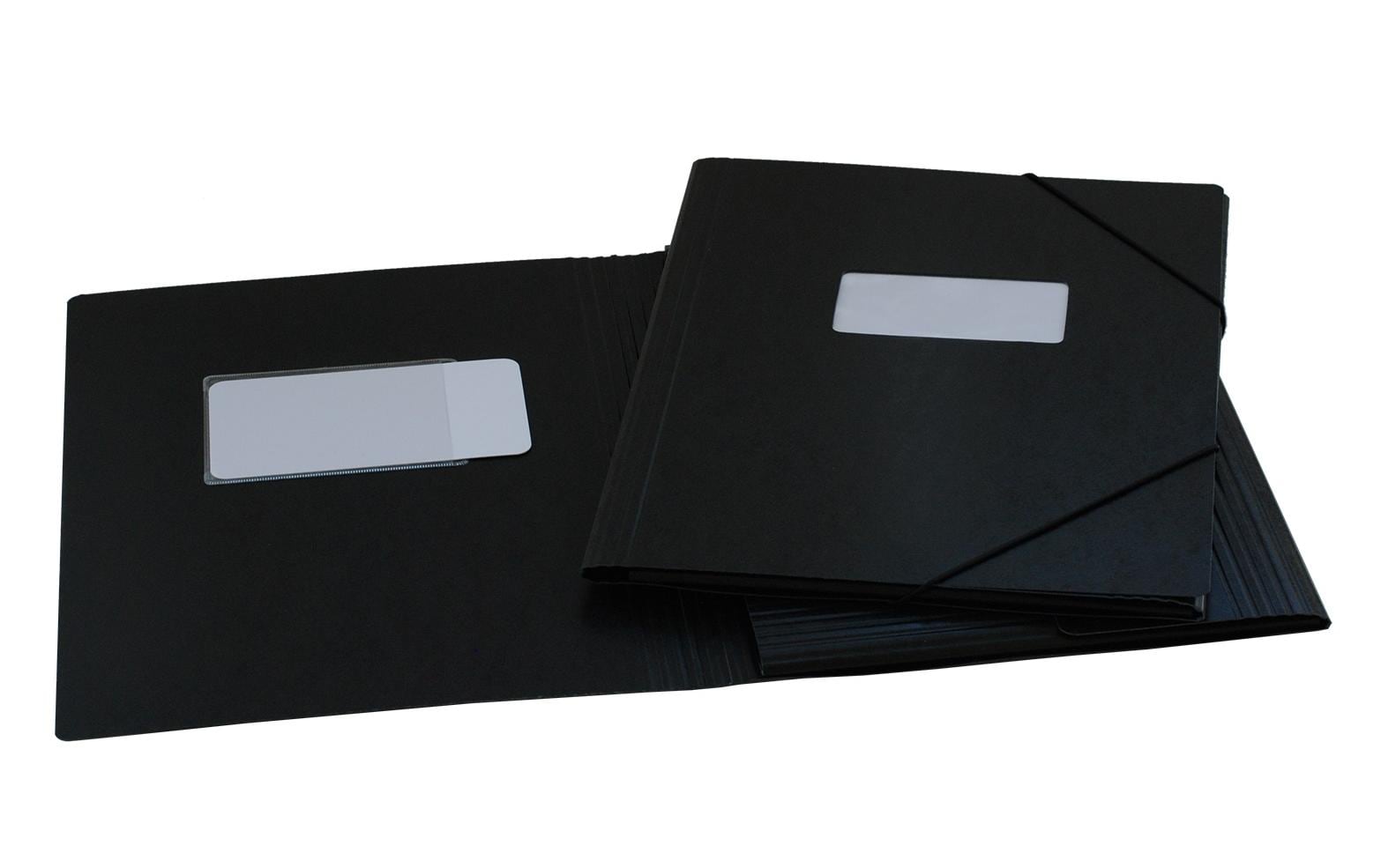 EROLA Gummibandmappe Pressspan A4 Schwarz