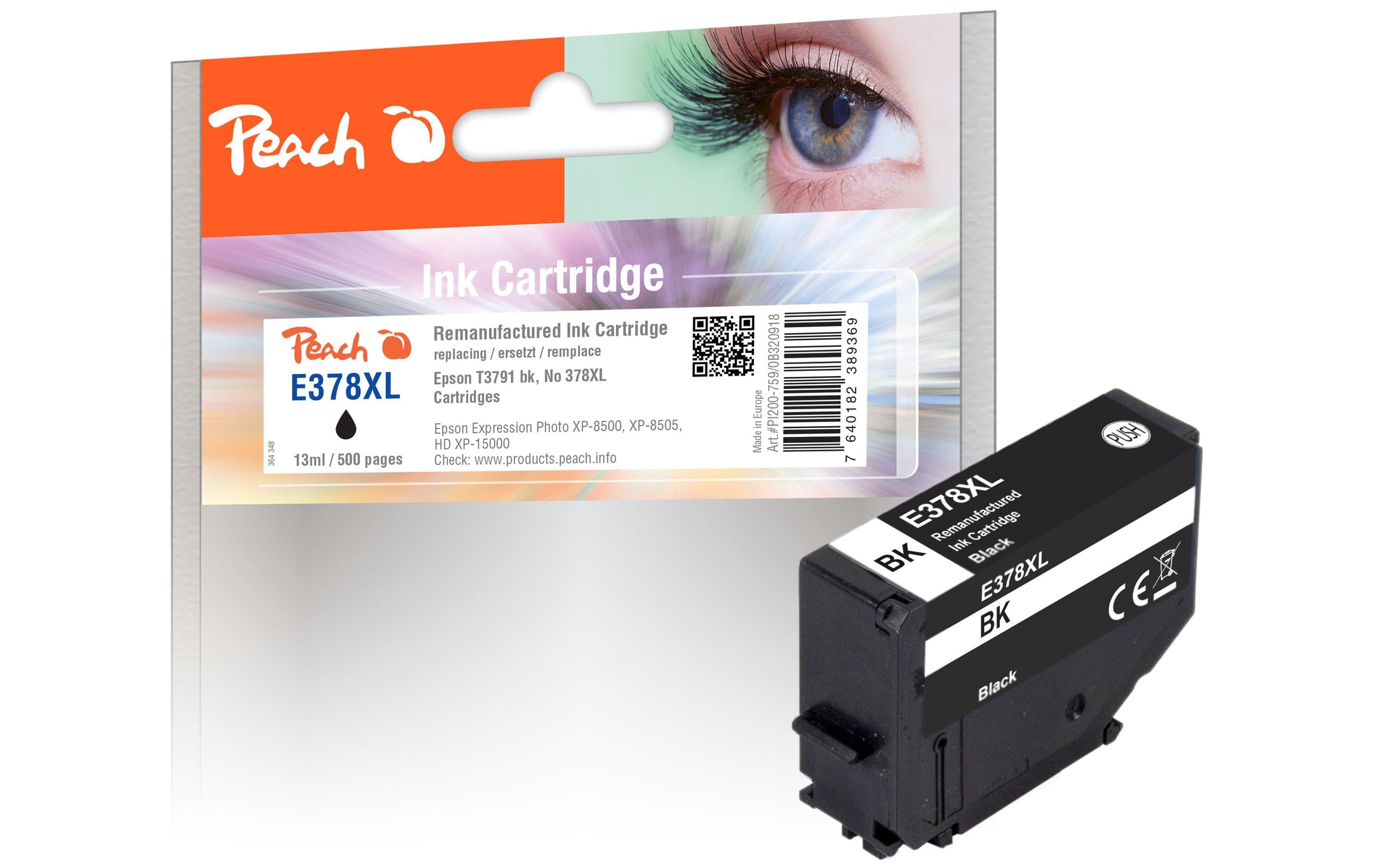Peach Tinte Epson T3791, No 378XL Black