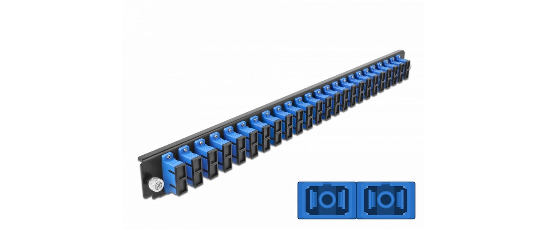 Delock Verteilerplatte Frontblende 24 Port SC Duplex OS2 SM blau