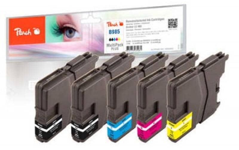 Peach Tinte Brother LC-985 2x BK, C, M, Y