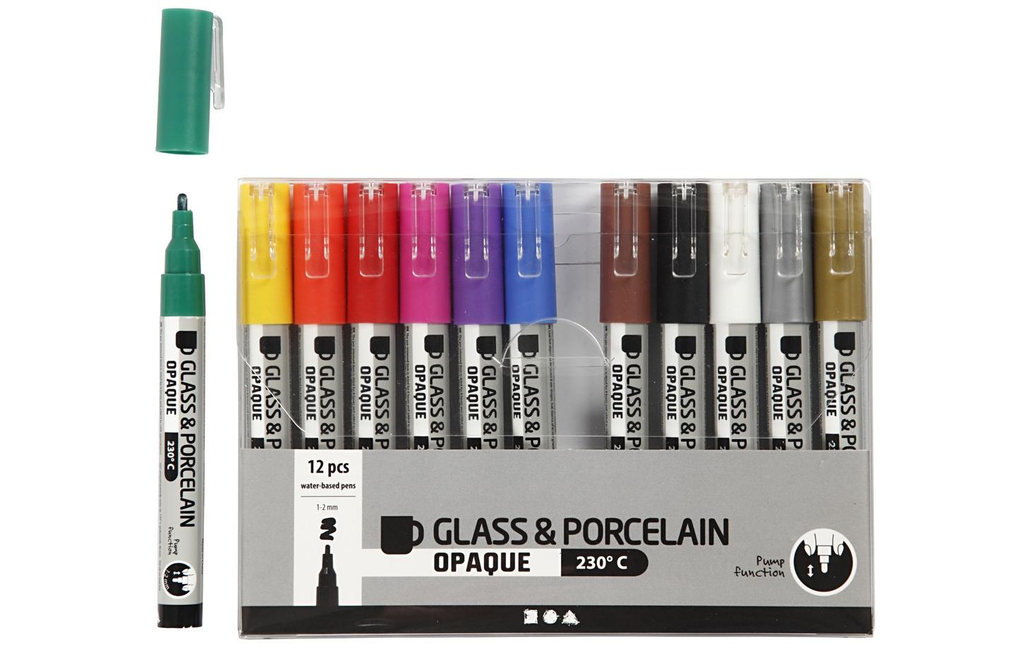 Creativ Company Porzellanmarker und Glasmarker 12 Stück