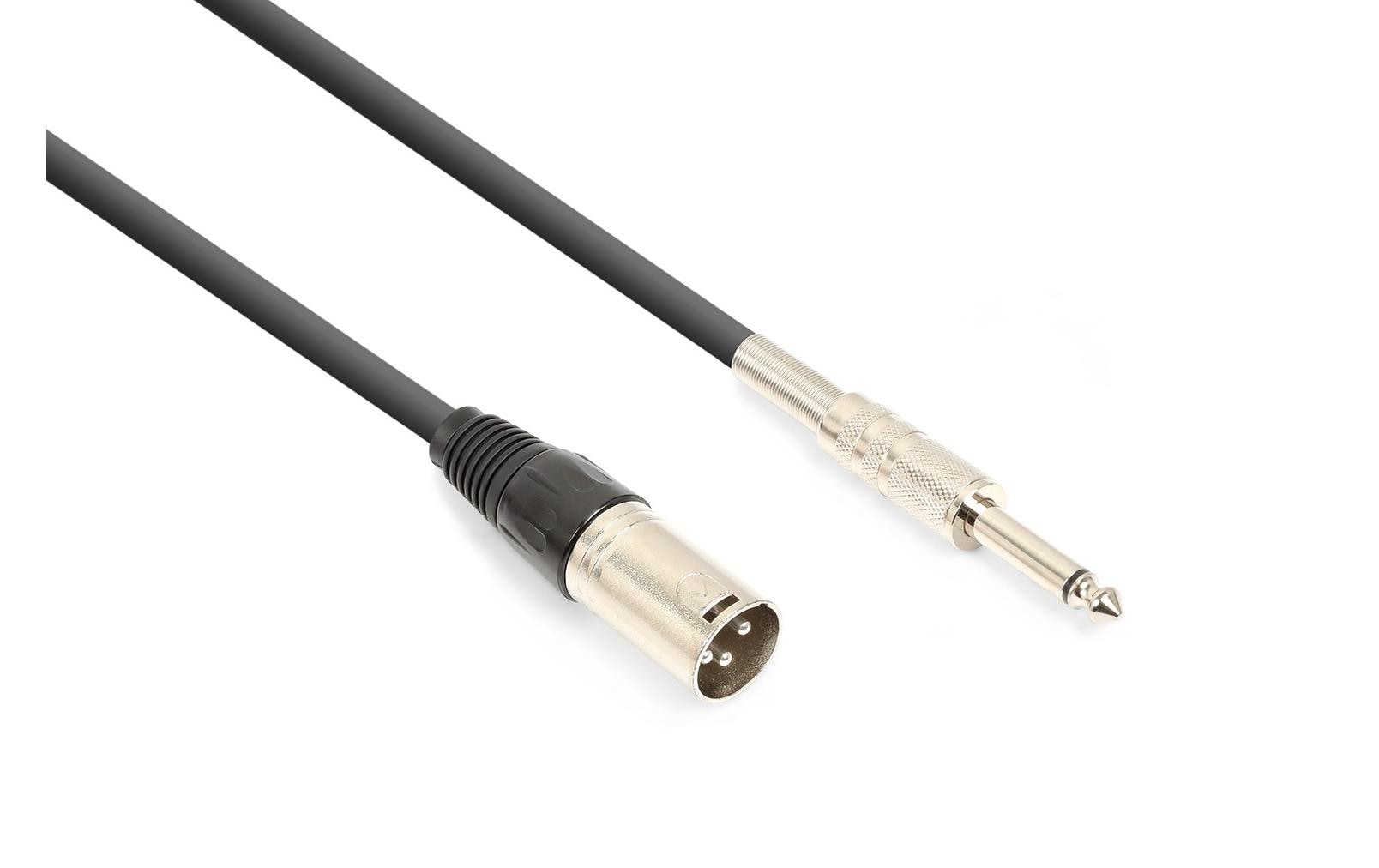 Vonyx XLR-Kabel XLRm-Klinke 6.3 3 m, Schwarz