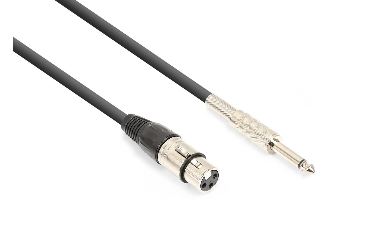 Vonyx XLR-Kabel XLRf-Klinke 6.3 6 m, Schwarz