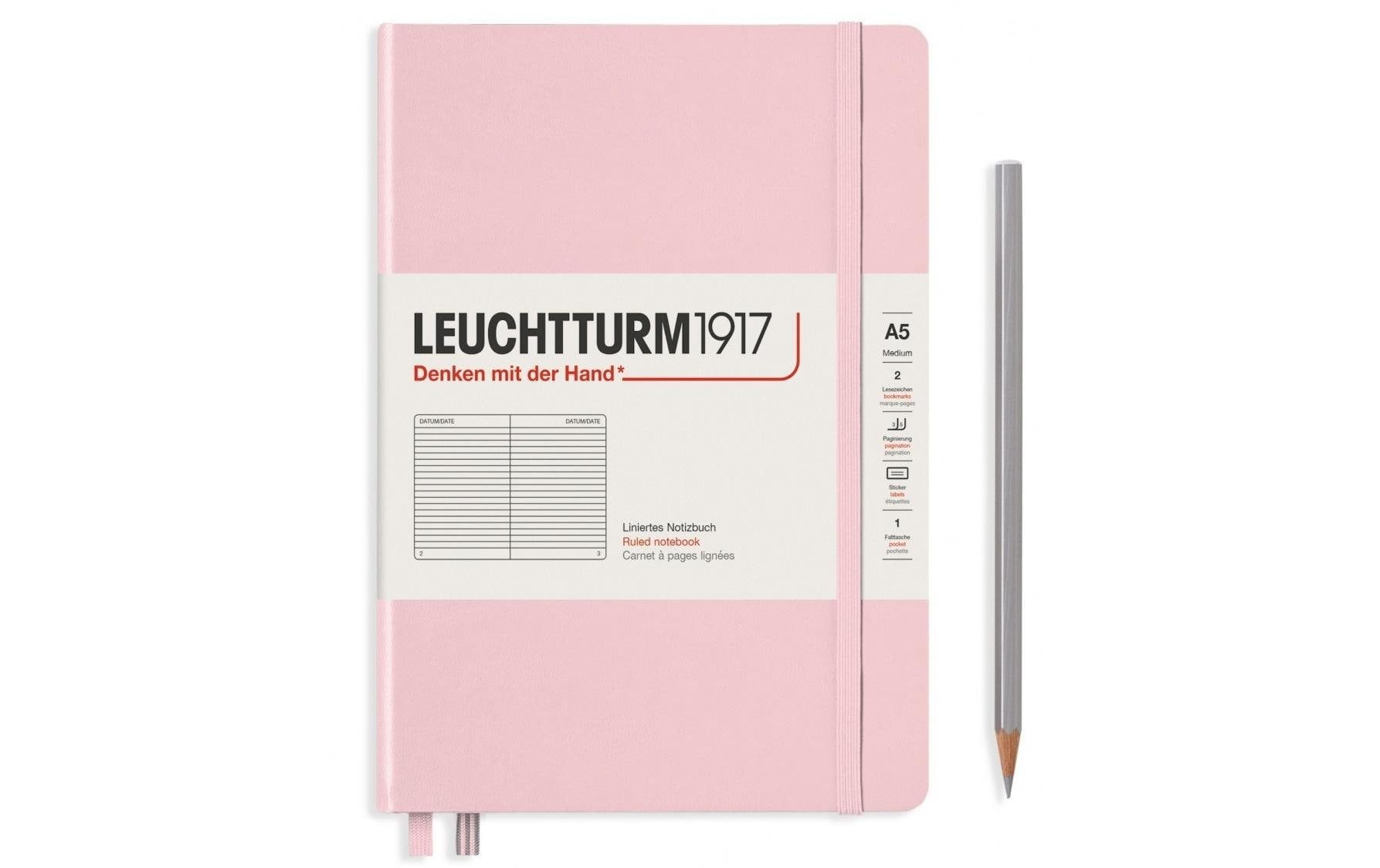 Leuchtturm Notizbuch Medium A5, Liniert, 2-teilig, Puder