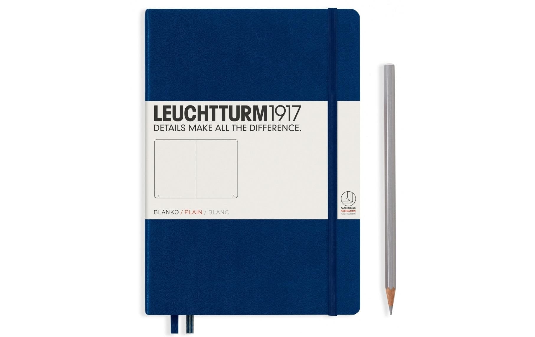 Leuchtturm Notizbuch Medium A5, Blanko, 2-teilig, Marineblau