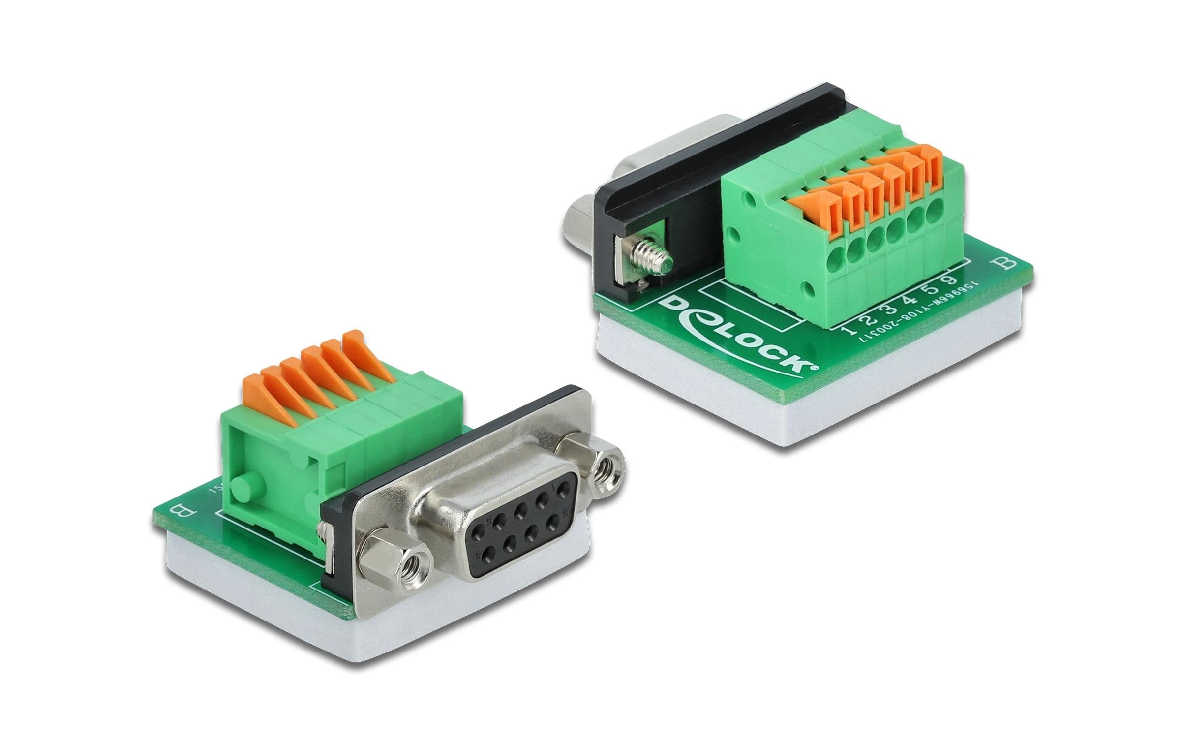 Delock Adapter Terminalblock RS232 DB9 Buchse horizontal 0 m