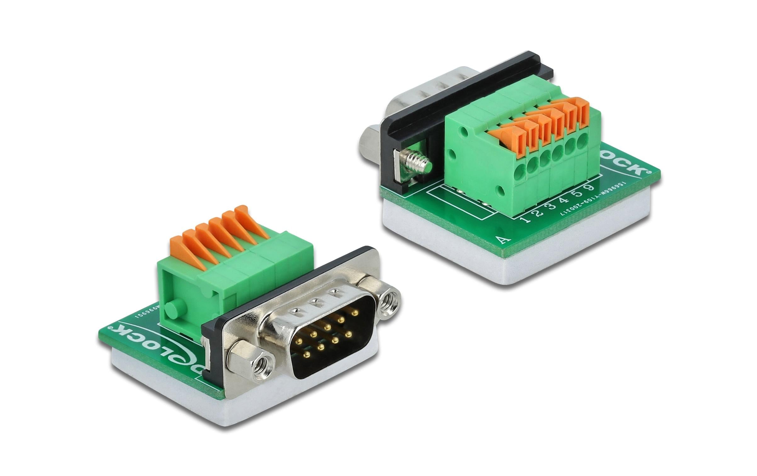 Delock Adapter Terminalblock RS232 DB9 Stecker horizontal 0 m