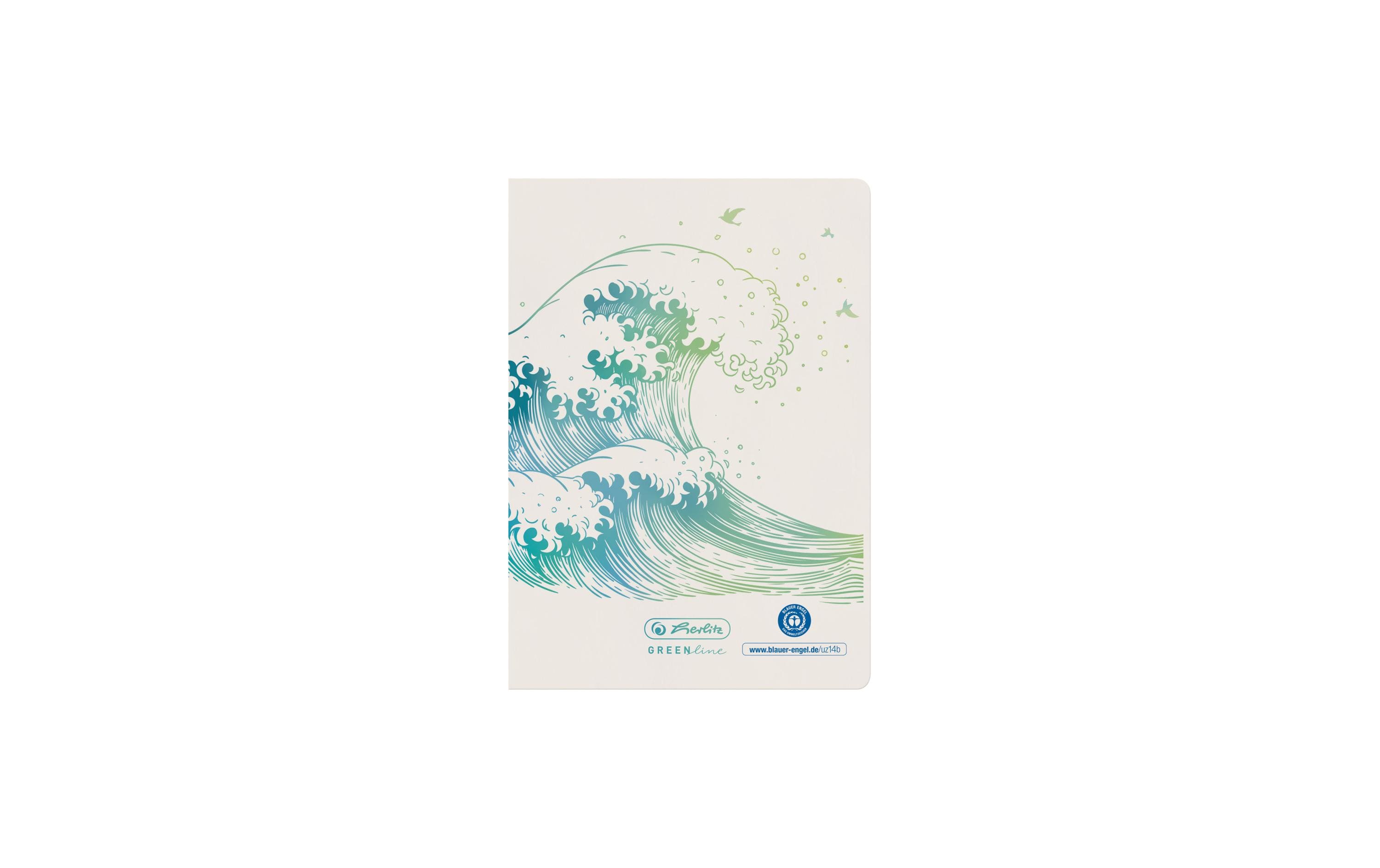Herlitz Greenline A6, Liniert, Welle