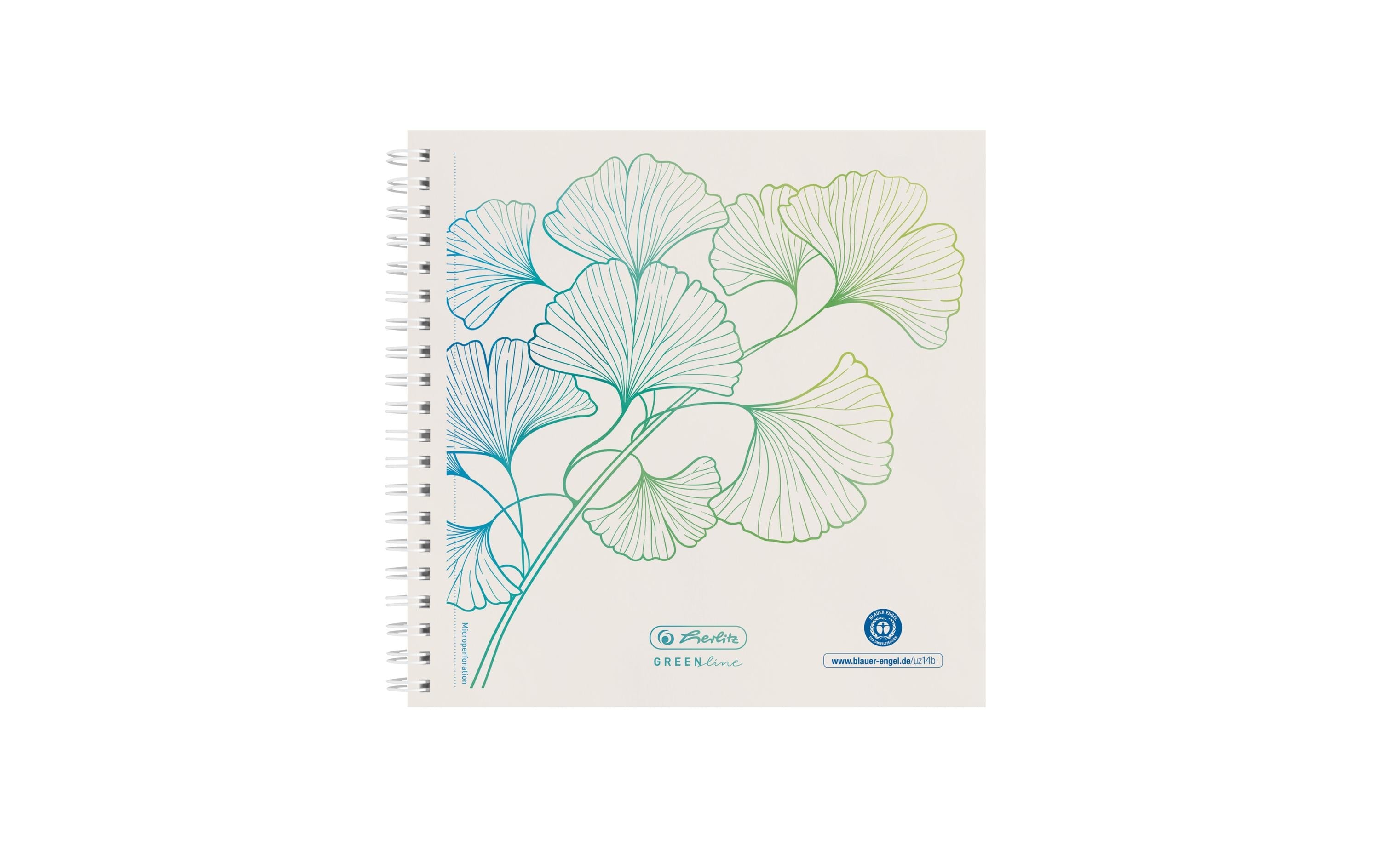Herlitz Notizheft Greenline 8 x 14.8 cm, Dot, Ginkgo