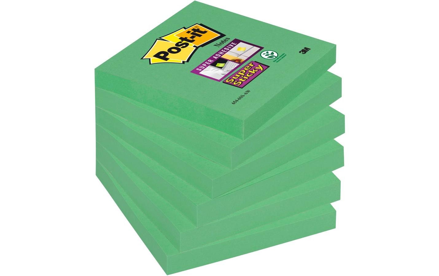 Post-it Notizzettel Post-it Super Sticky Grün 7.6 x 7.6 cm, 6 Blöcke