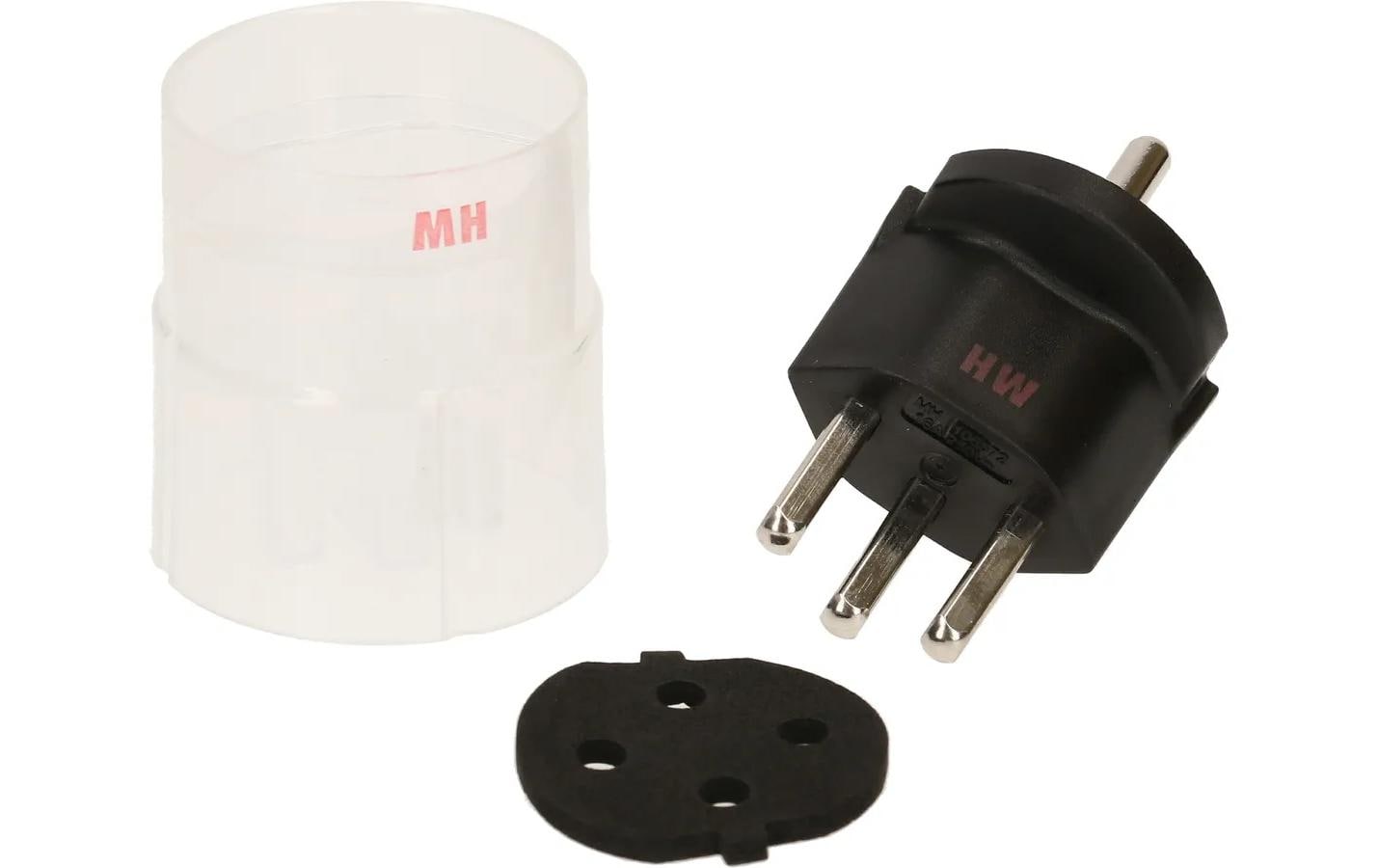Max Hauri Fixadapter Schuko – T23 IP44, Schwarz