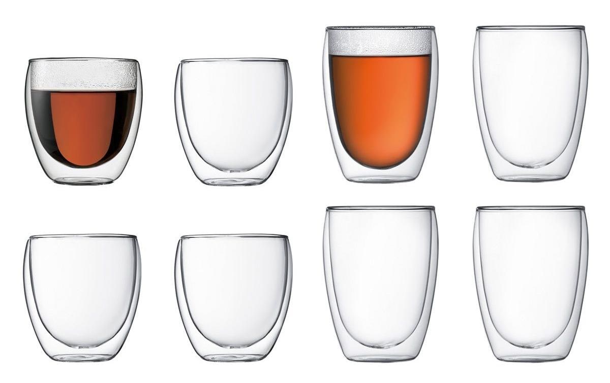 Bodum Thermobecher Pavina 350 ml, 8 Stück, Transparent