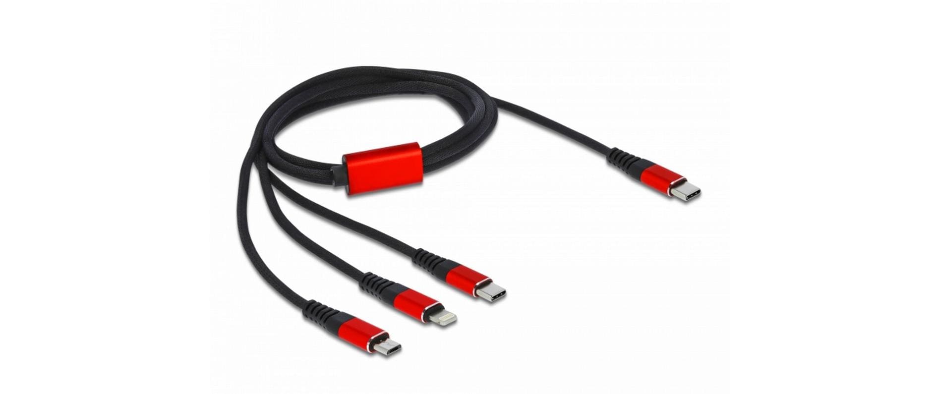 Delock USB-Ladekabel  USB C - Lightning/Micro-USB B/USB C 1 m