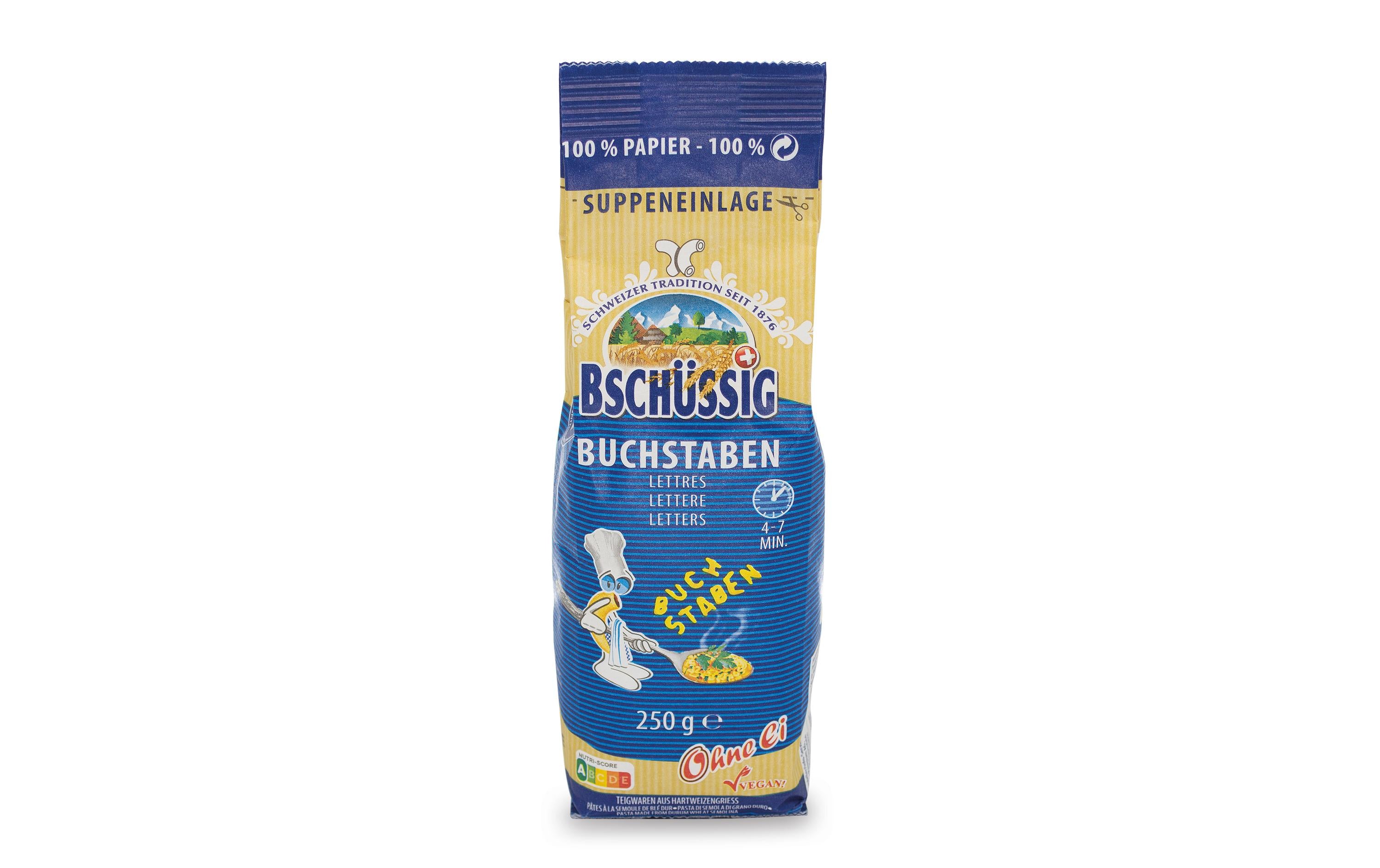 Bschüssig Teigwaren Napoli Vegan Buchstaben 250 g