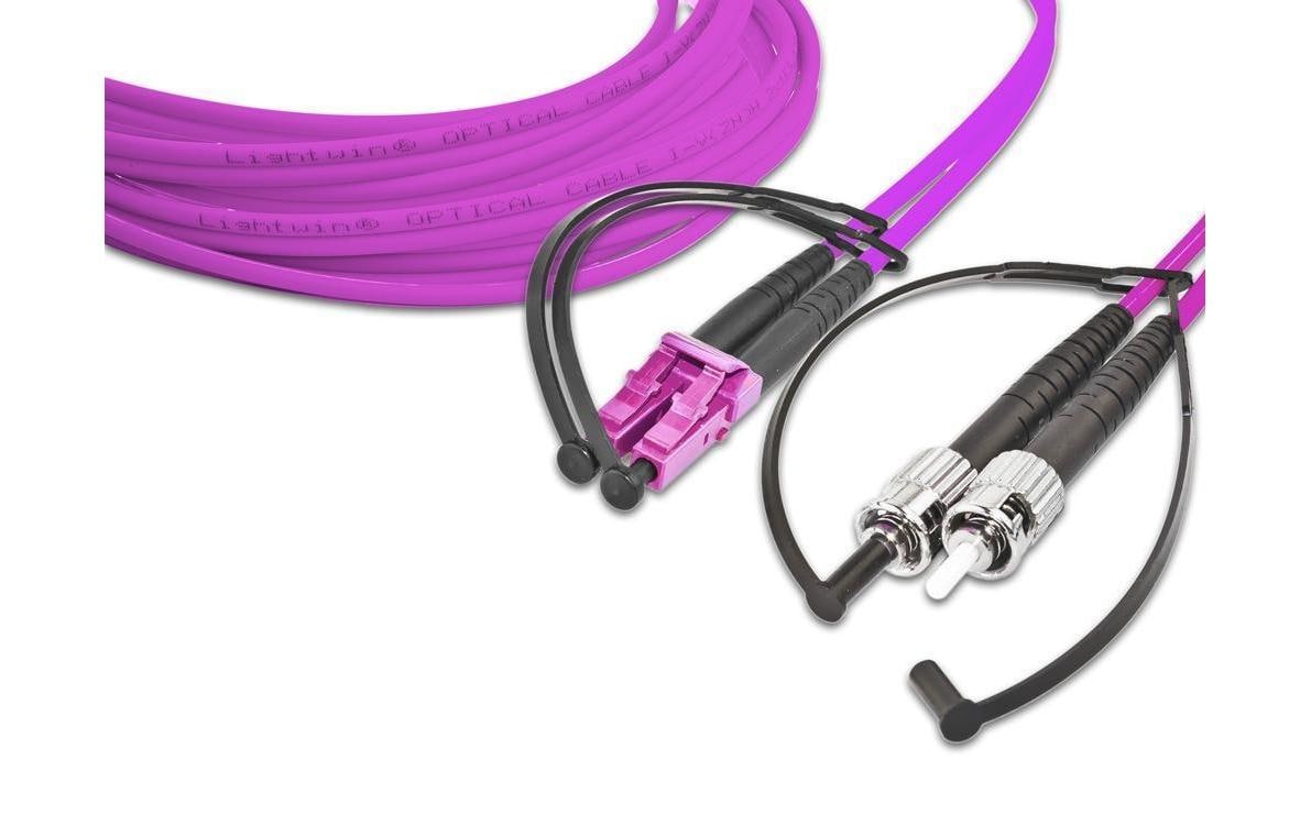 Lightwin LWL-Patchkabel Multimode LC – ST, OM4, Duplex, 15 m