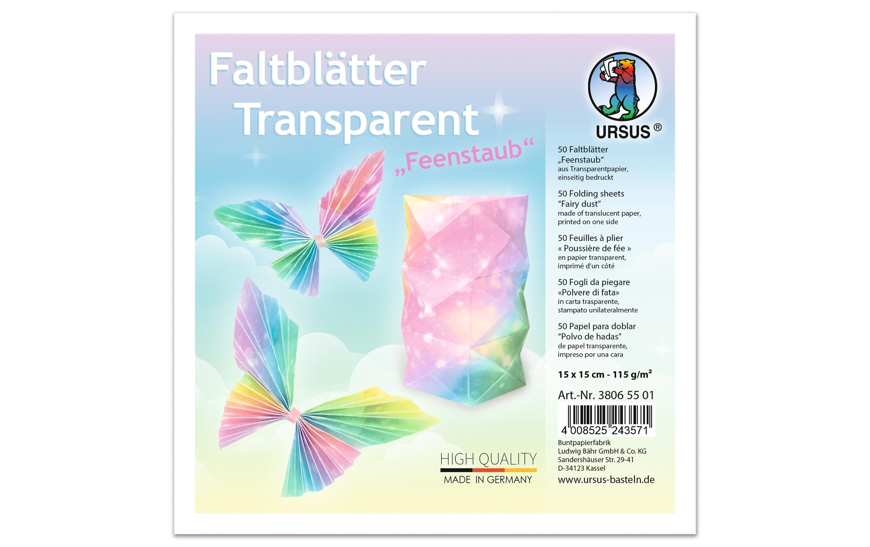URSUS Faltblätter 50 Blatt, Mehrfarbig