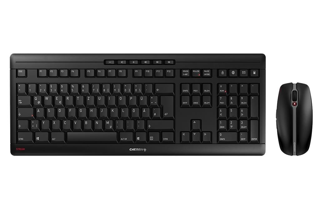 Cherry Tastatur-Maus-Set STREAM CH-Layout Schwarz