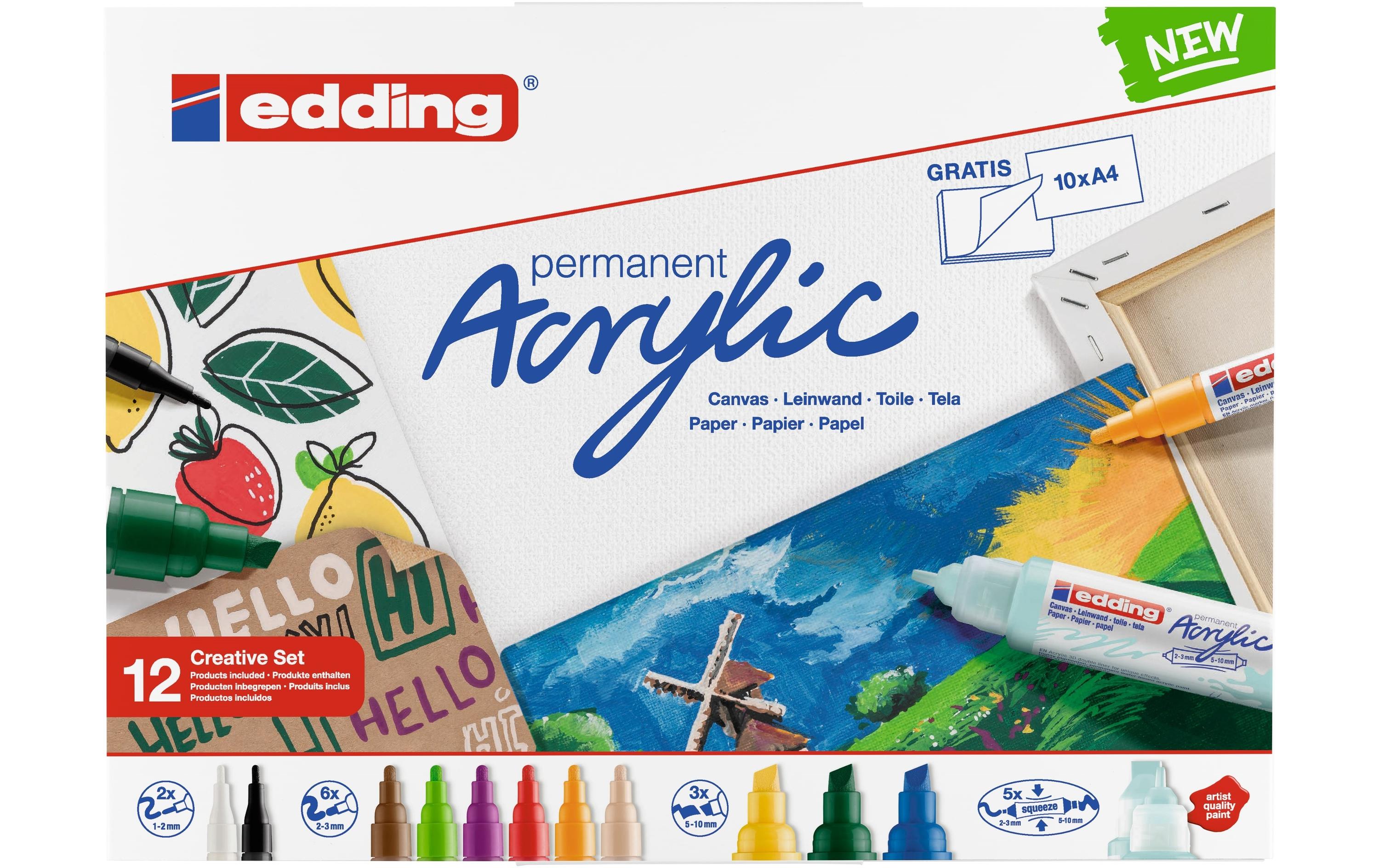 edding Acrylmarker Starter Set 12-teilig