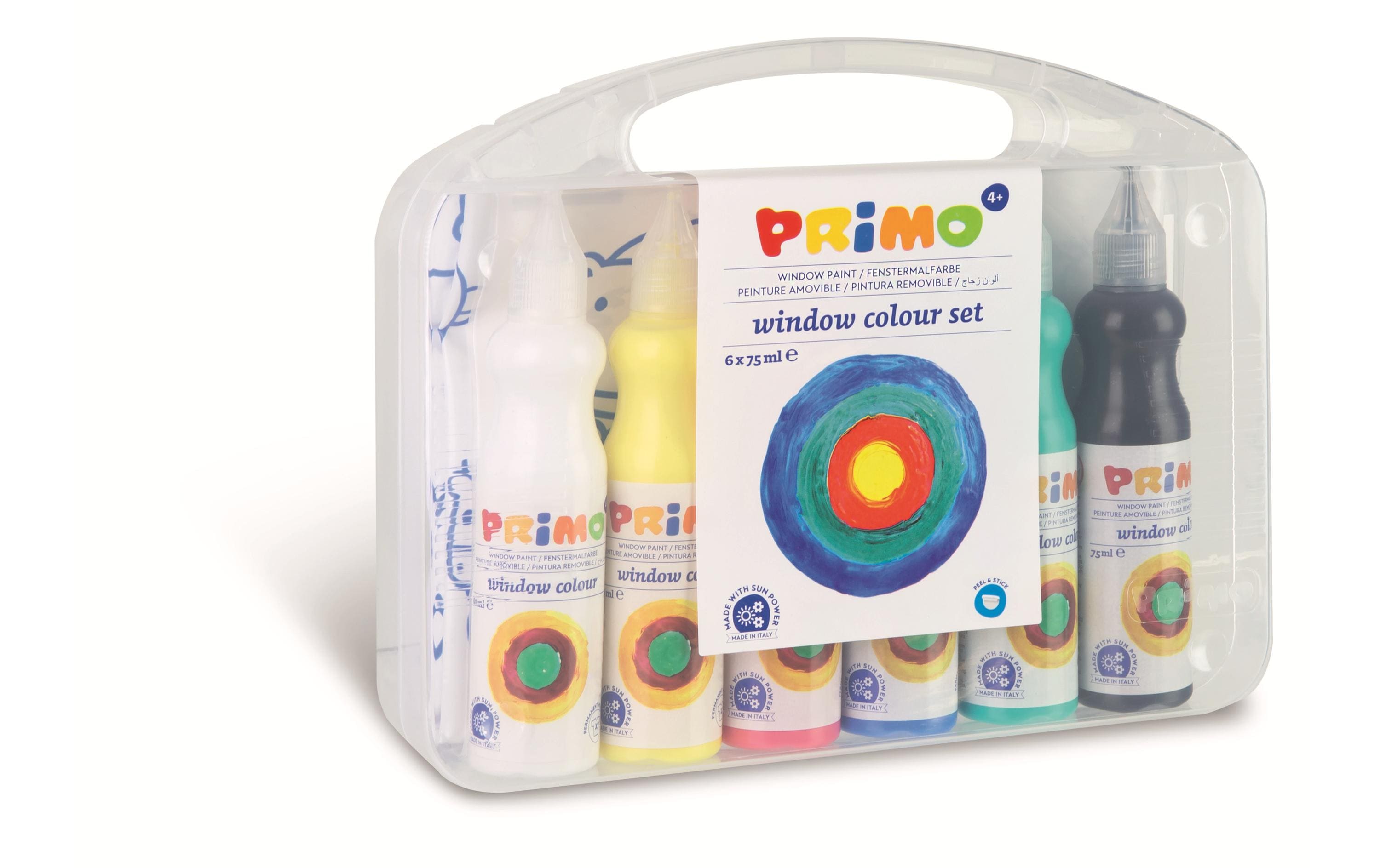 Primo Fensterfarbe Window Color 6 x 75 ml, Mehrfarbig
